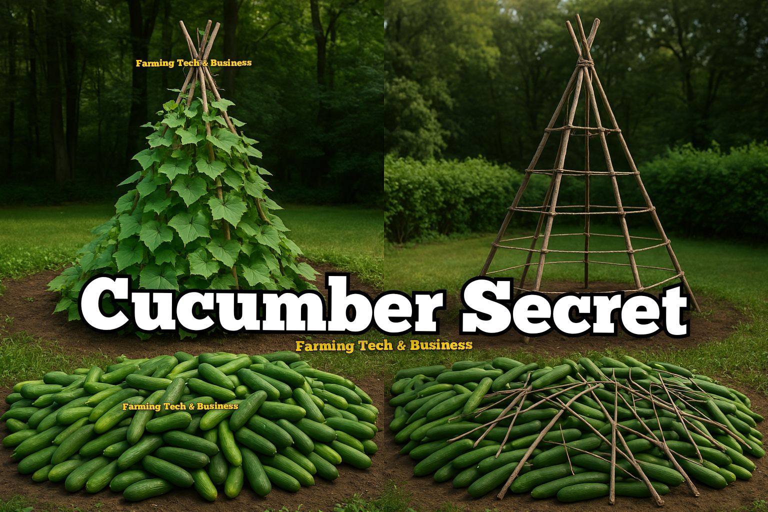 Farming - HARVESTING LARGE CUCUMBERS USING A TEEPEE TRELLIS Harvesting ...