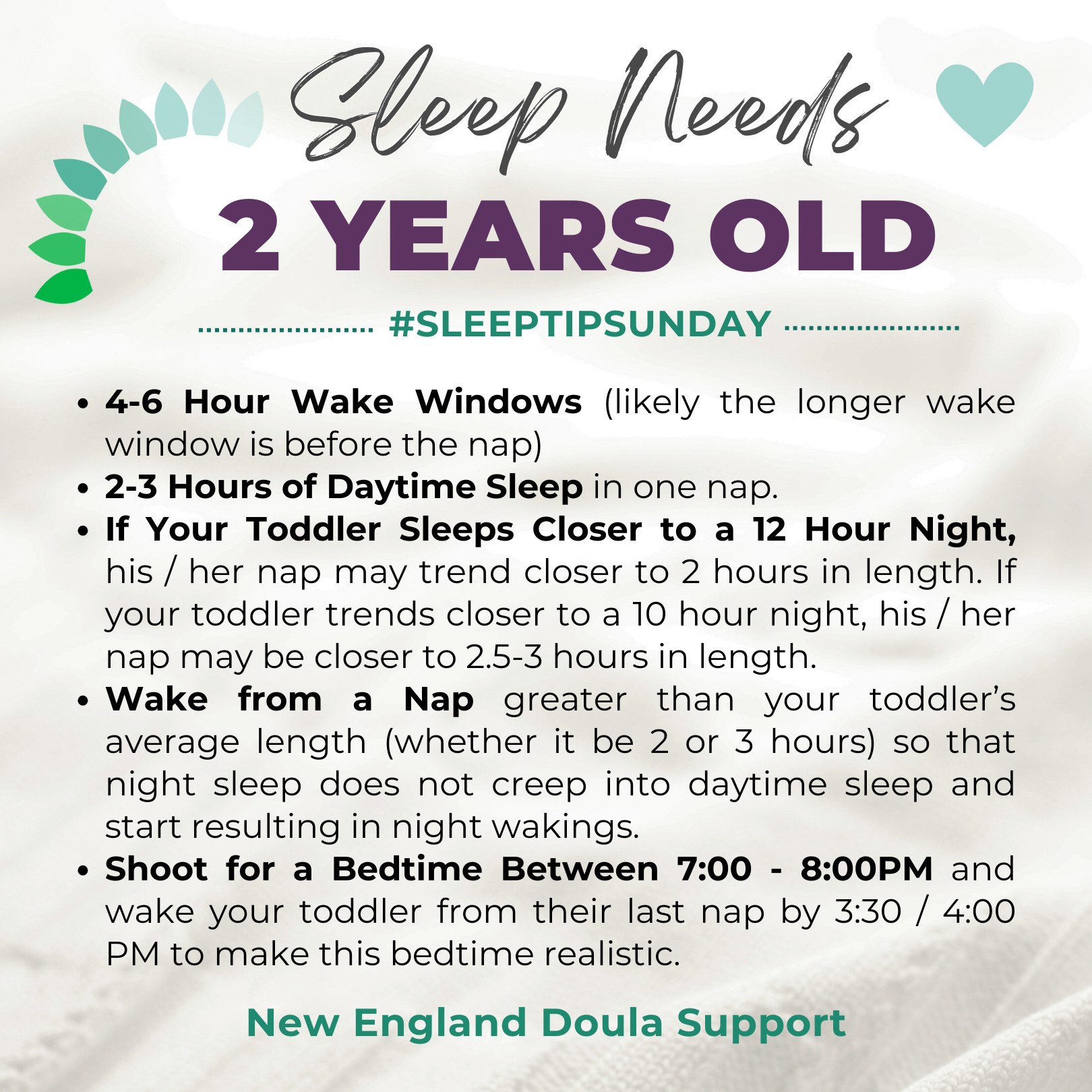 What is the recommended daytime sleep for a 2-year-old?