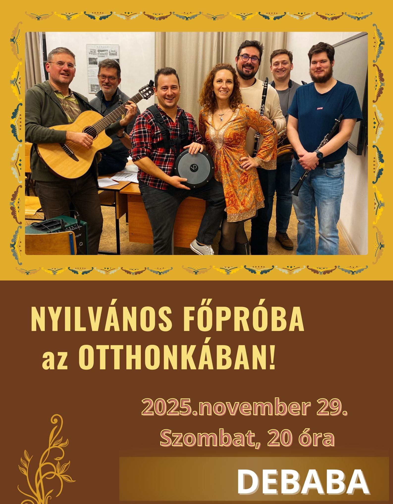A DEBABA zenekar nyilvános főpróbája az OTTHONKÁBAN