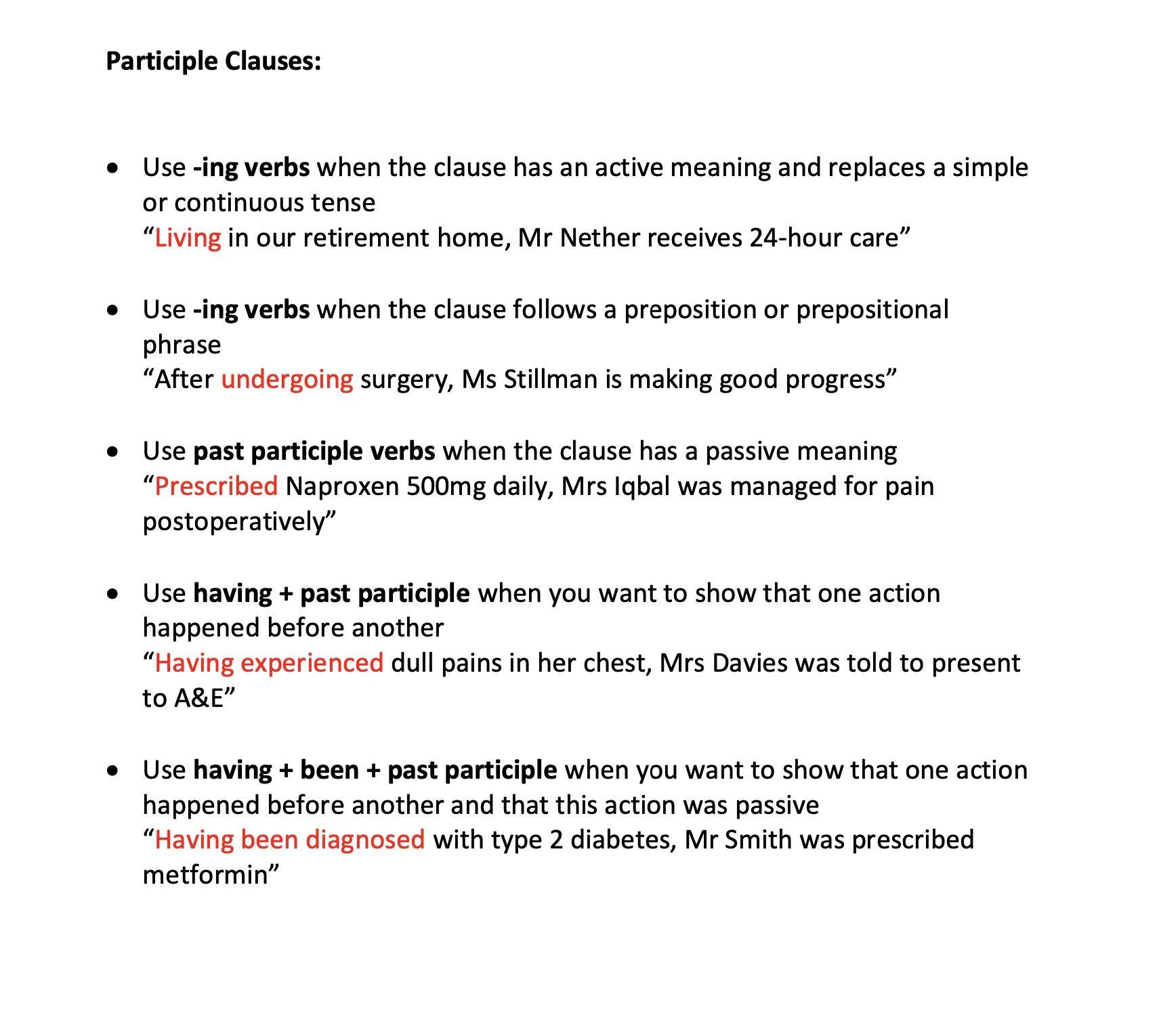 SET - What are participle clauses and how do we use them? Have a look ...