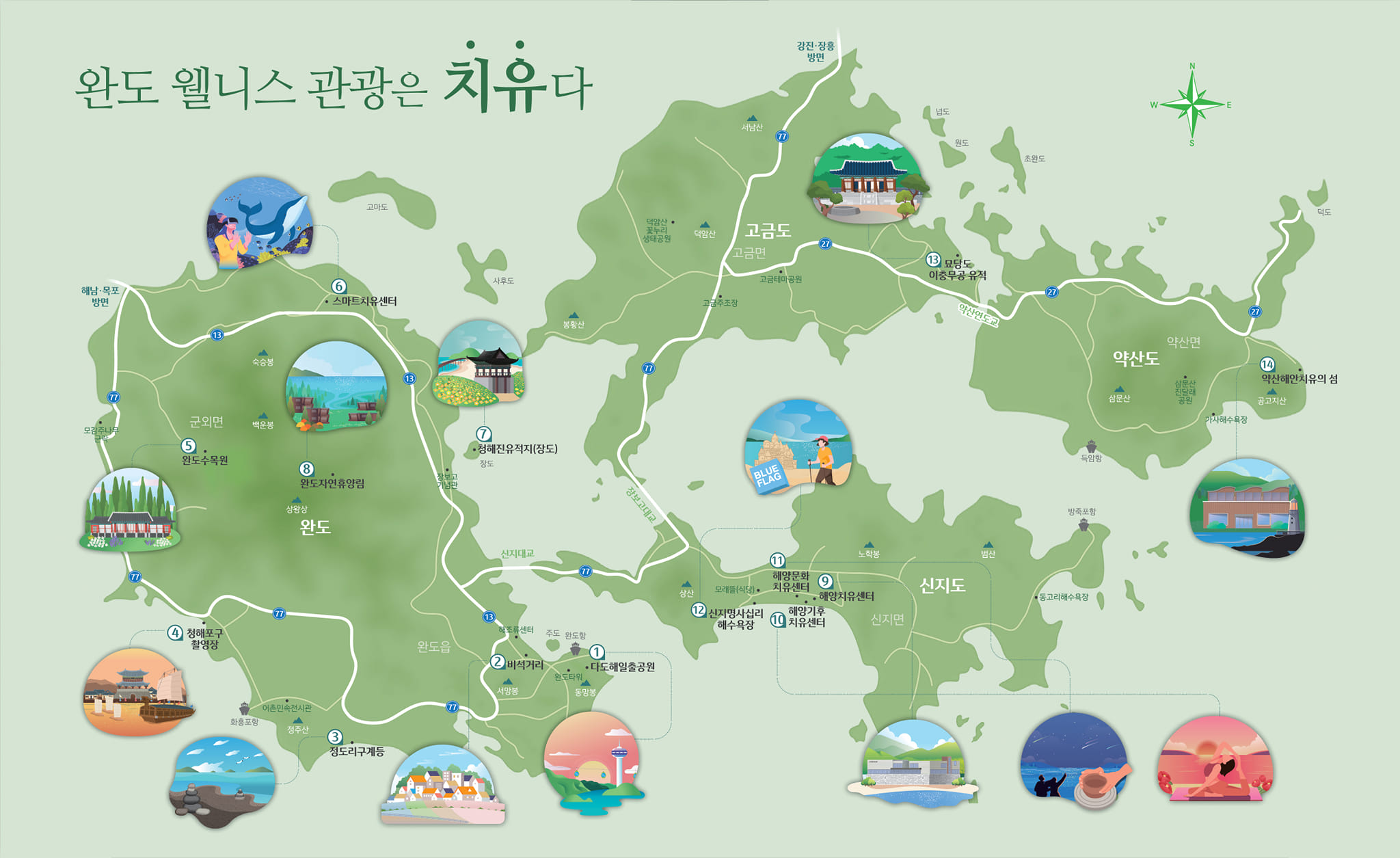 완도관광 - #완도군, 여름휴가 만족도 '전라권에서 2위'💙 . ️청정바다에서 자란 전복과 다시마 등... | Facebook