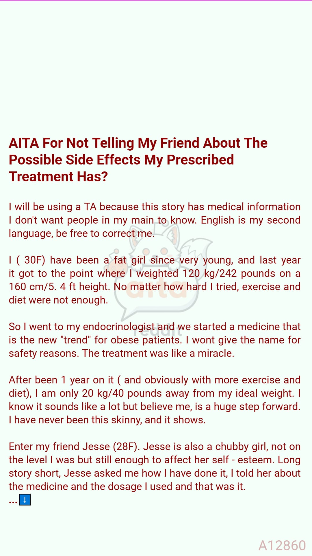 Awesome - AITA For Not Telling My Friend About The Possible Side ...