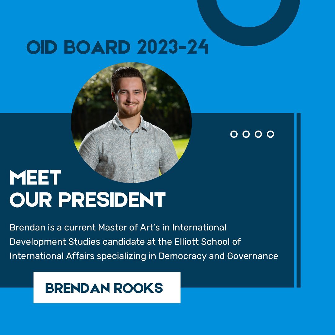 Meet the new OID board for 2023-34!! Brendan Rooks serves as this year ...