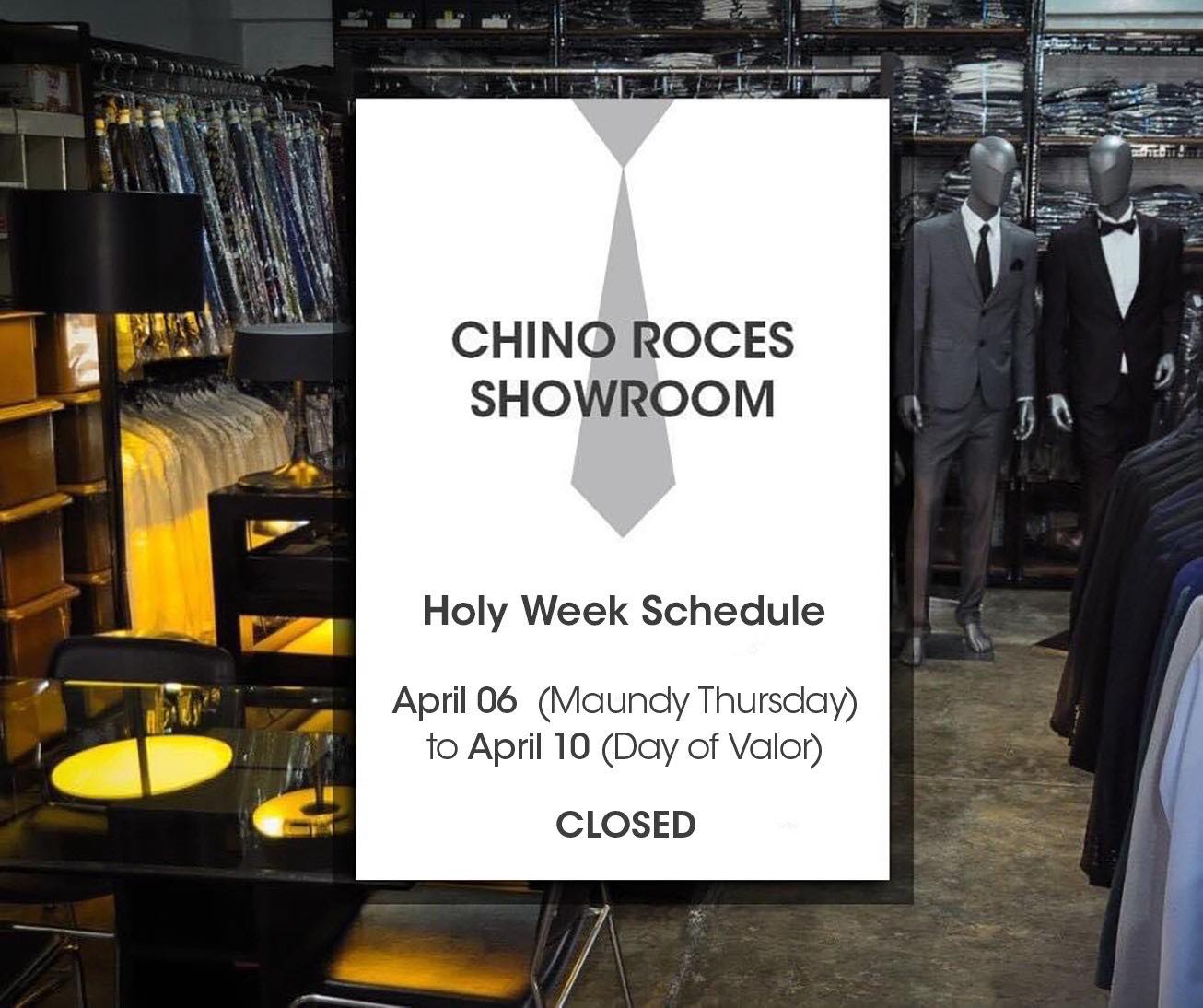 Tieline - In observance of the Holy Week, our Chino Roces showroom will ...