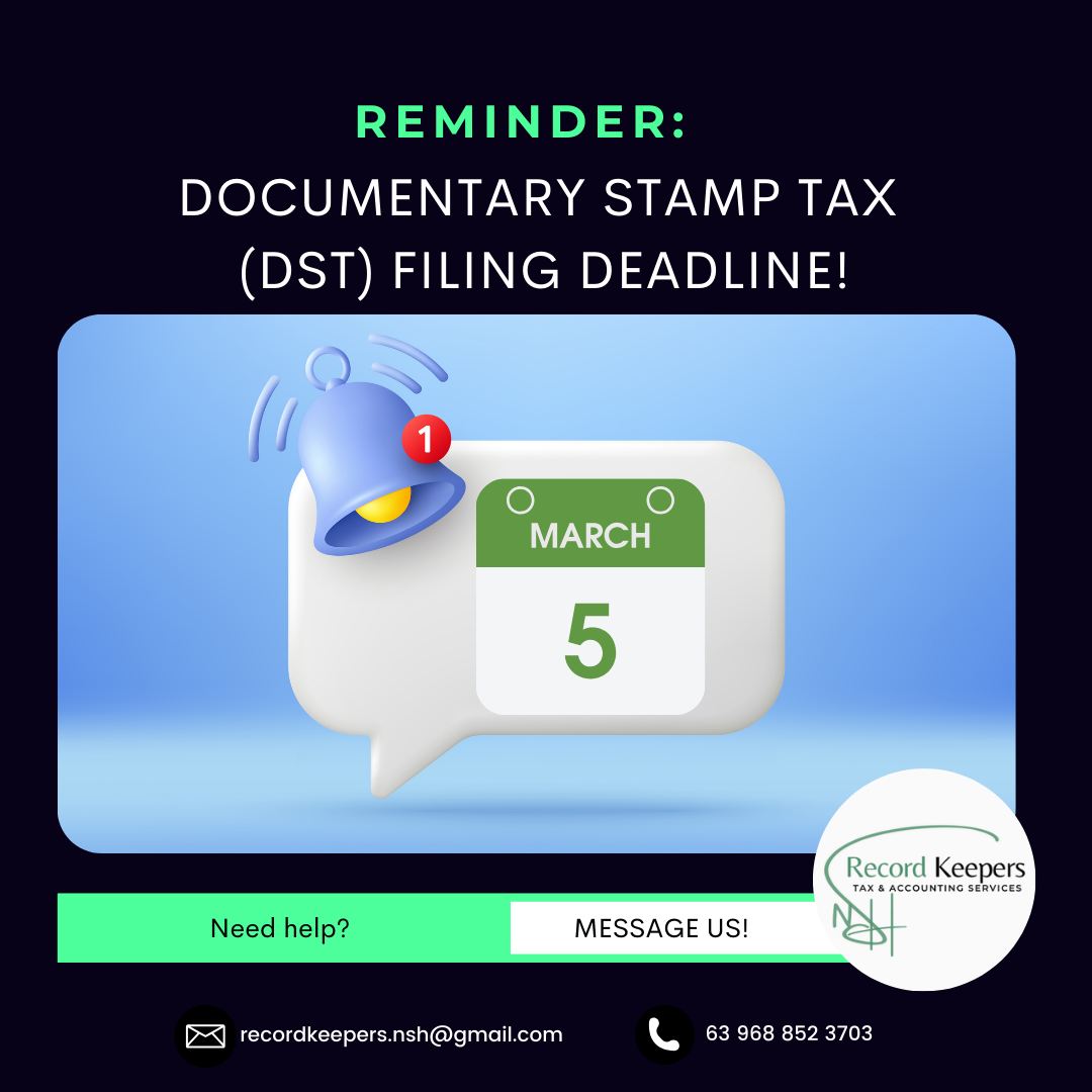 NSH - 📢 Reminder: Monthly Documentary Stamp Tax Filing (BIR Form 2000 ...