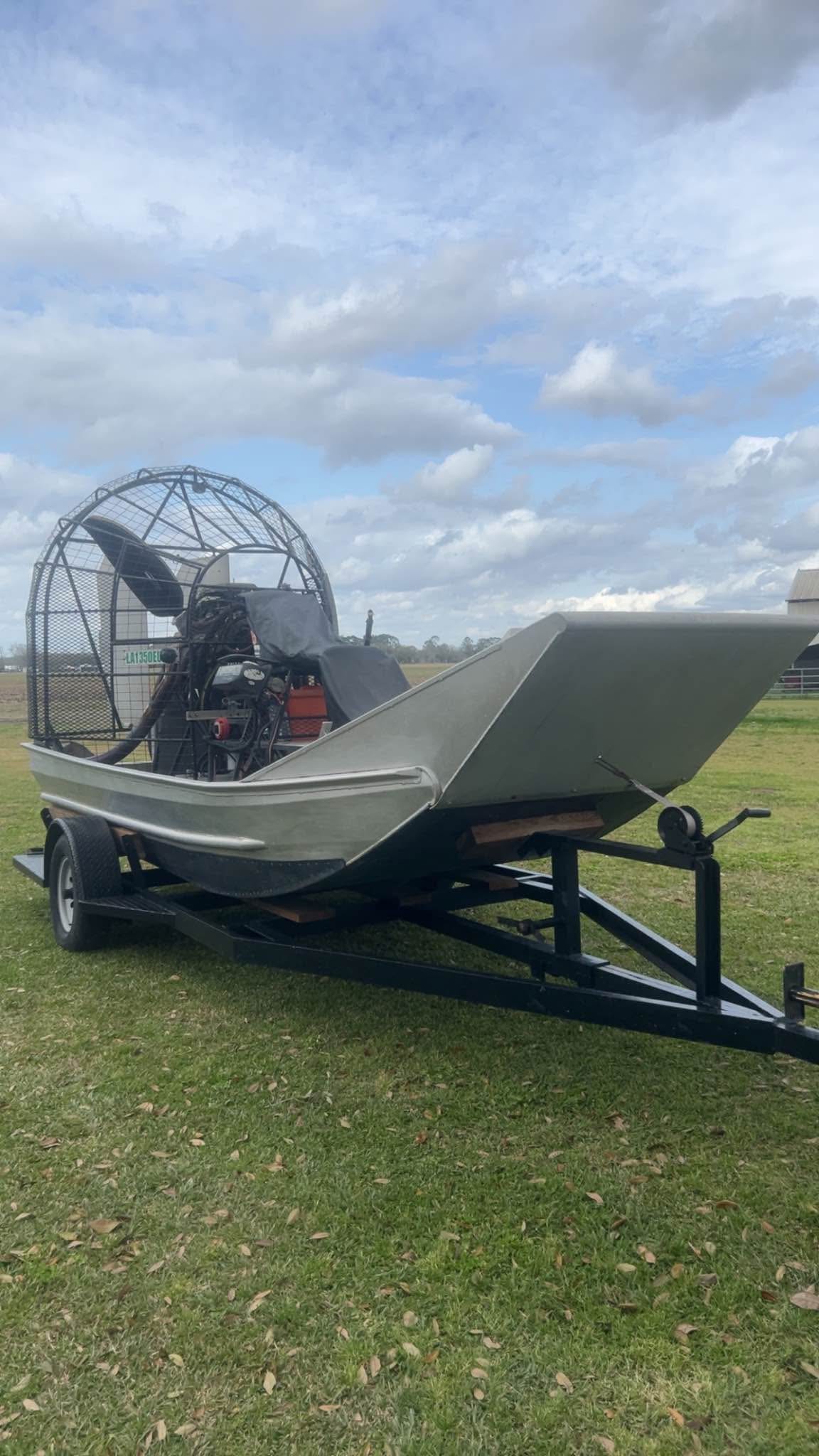 14x7 Poirier Airboat. ZZ383 with around 300 hrs. Recently had