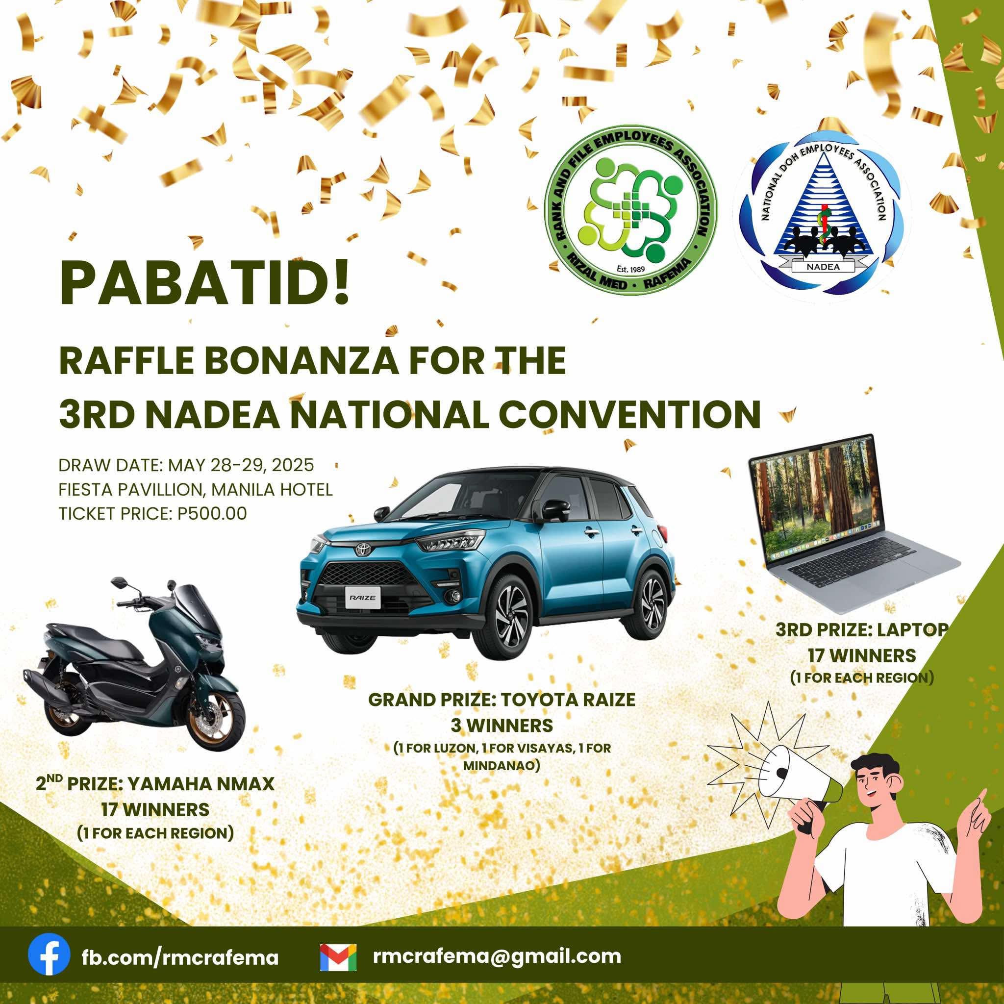 PABATID MGA KA-RAFEMA! Handog ng NADEA ang RAFFLE BONANZA para sa 3rd ...