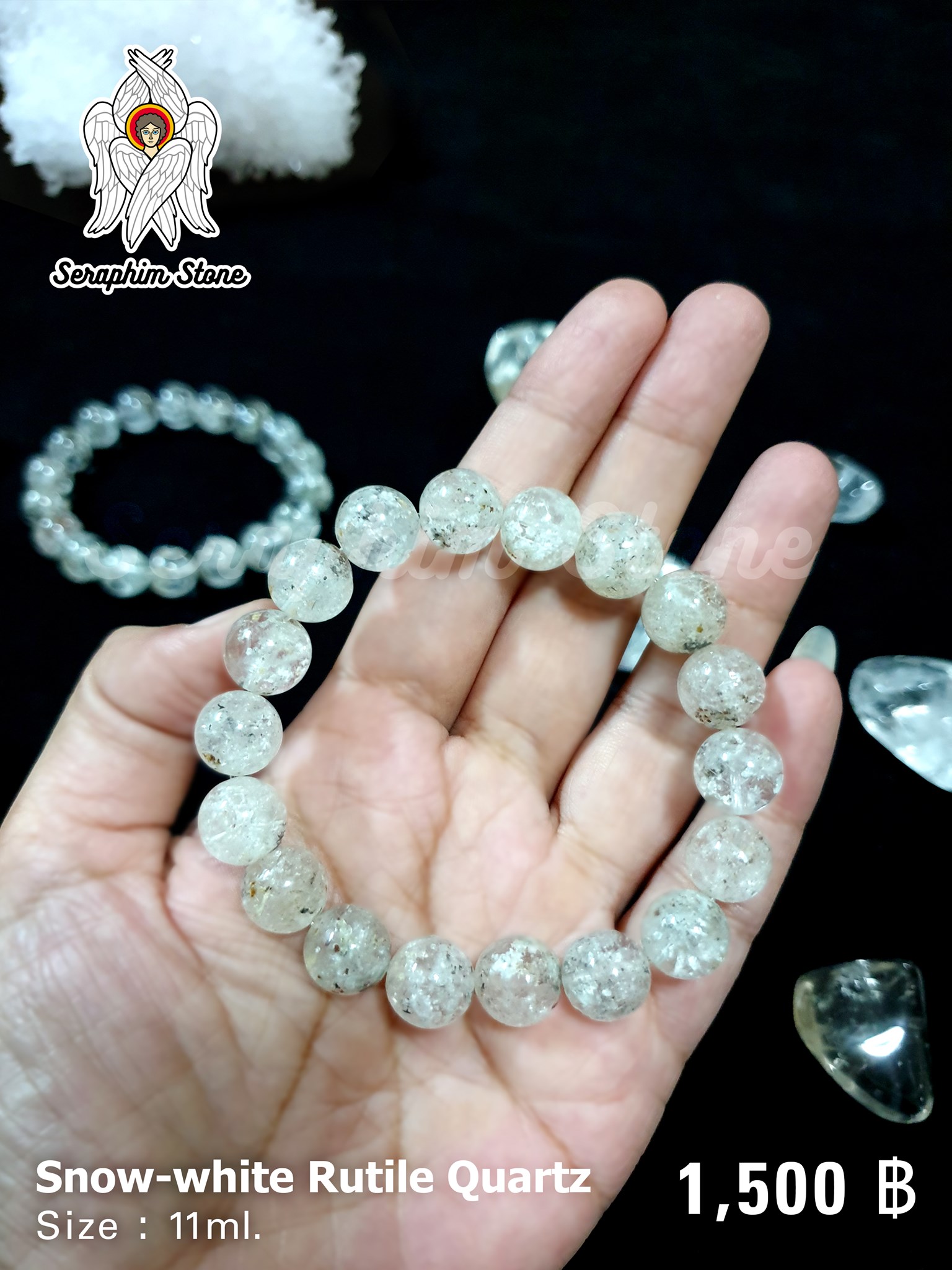 Seraphim - แก้วไหมหิมะ (Snow-white Rutile Quartz) จักระ : ทุกจักระ ...