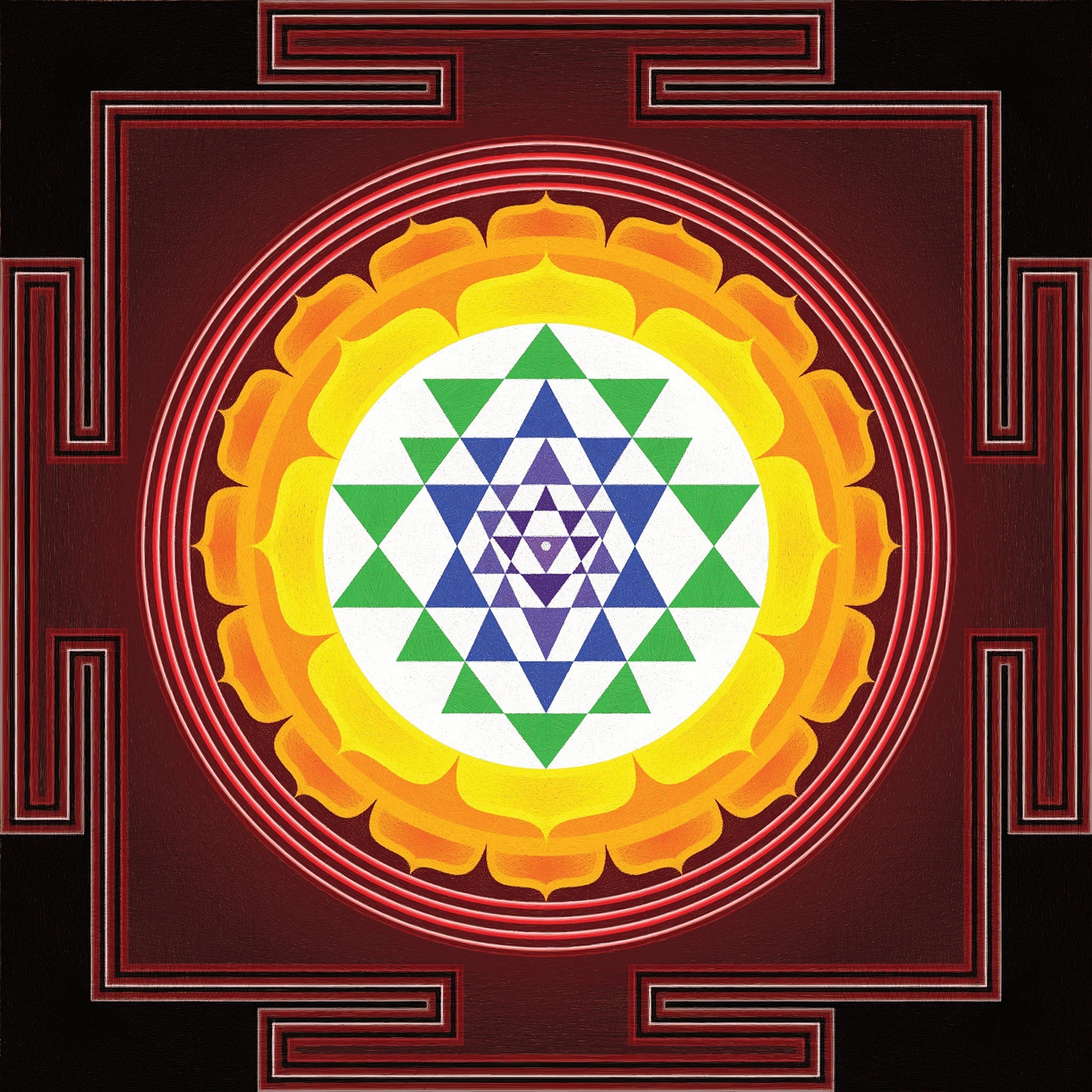 Mac - The Sri Yantra in diagrammatic form, showing how its nine ...