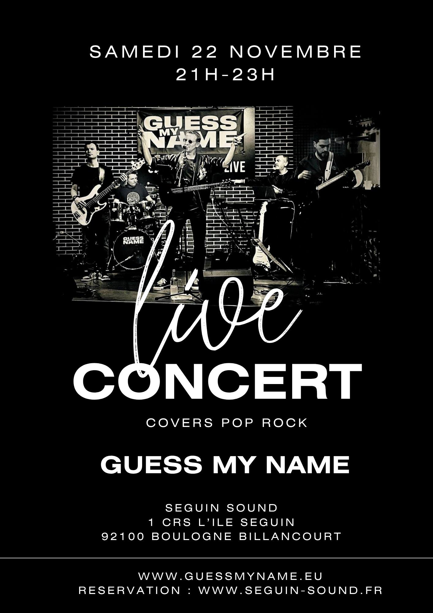 CONCERT LIVE COVERS ROCK - GUESS MY NAME - SEGUIN SOUND
