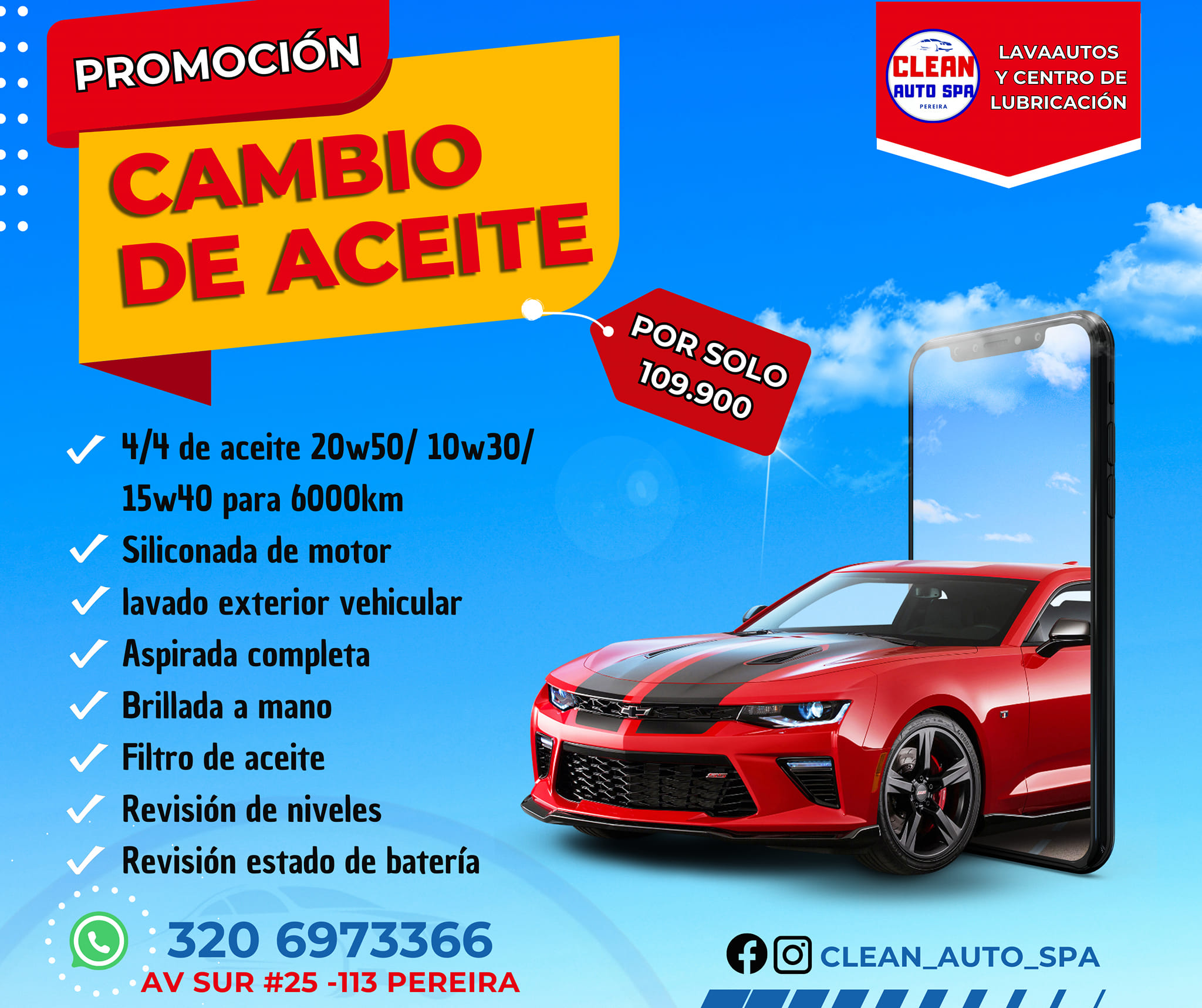 CLEAN AUTO SPA Pagina Original | Pereira