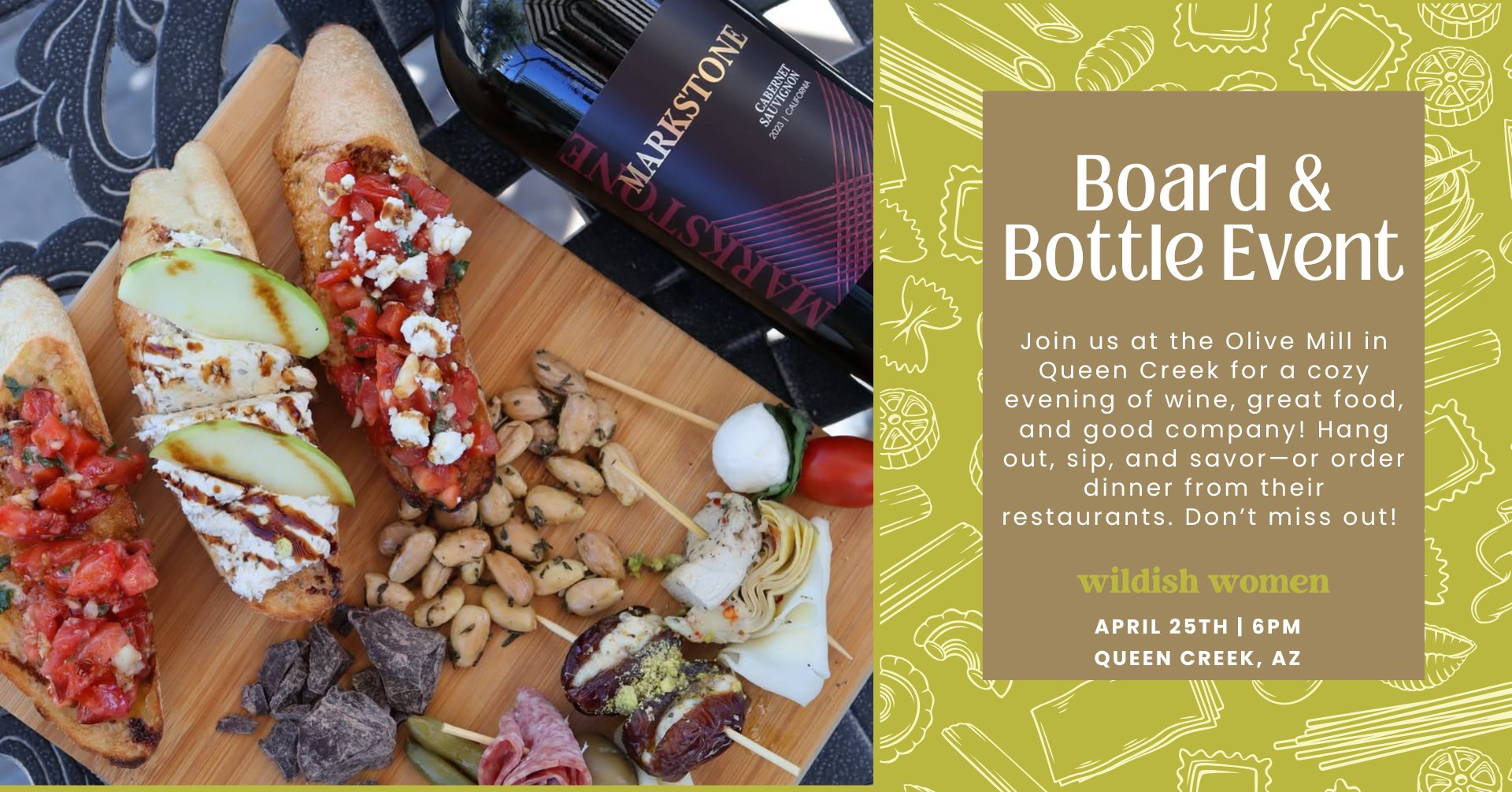 Olive Mill Board & Bottle Event 🍷