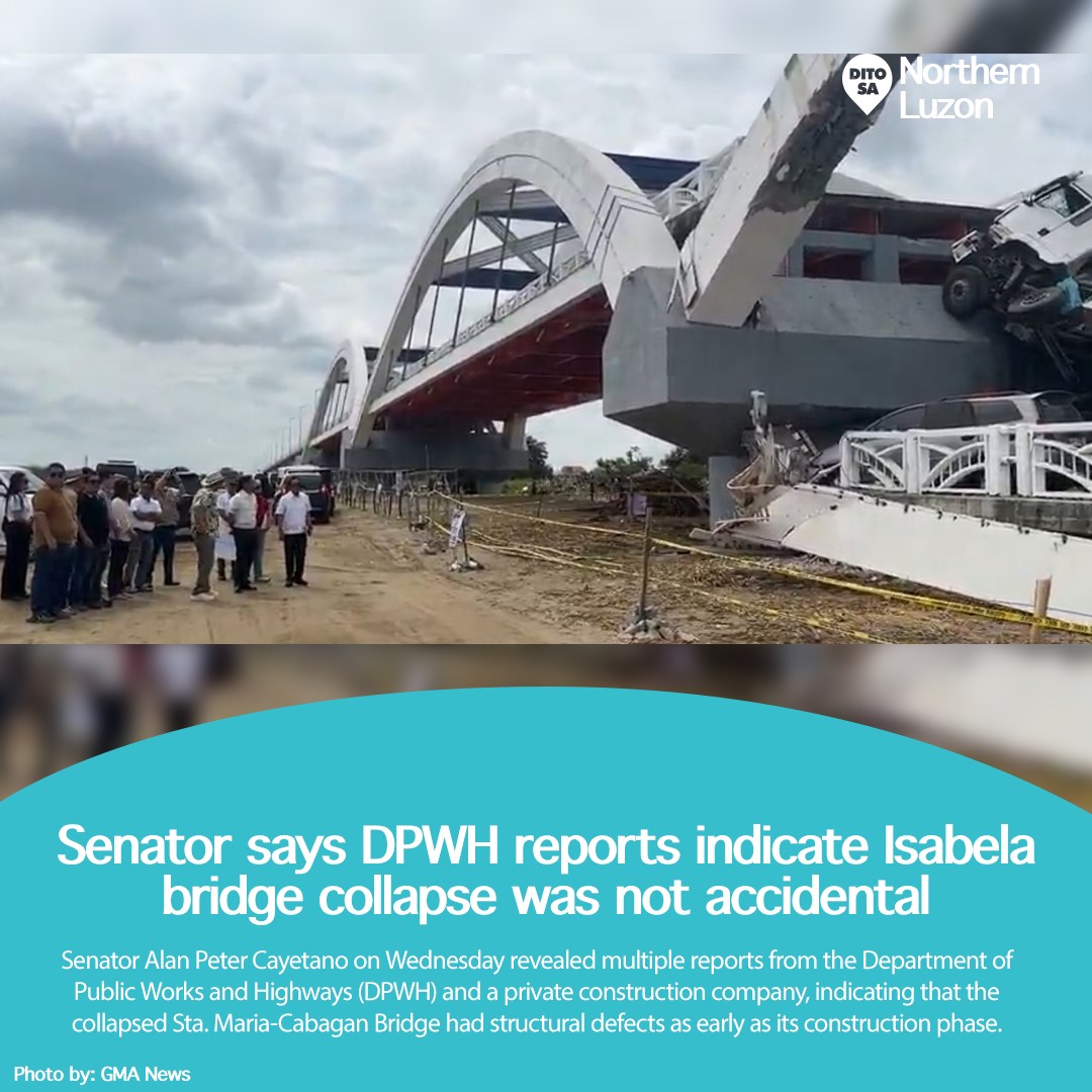 Dito - Senator Alan Peter Cayetano presented reports from the DPWH and ...