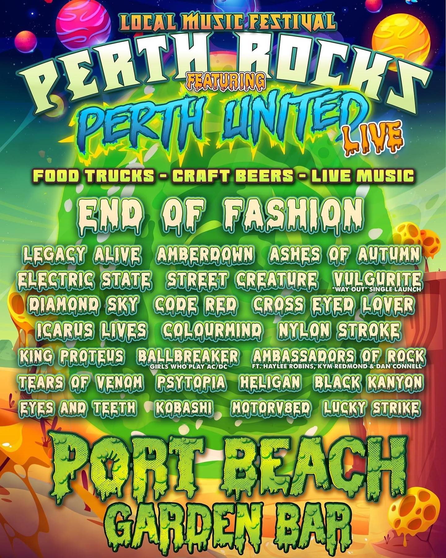 Nylon Ströke - The full lineup for Perth Rocks Festival...