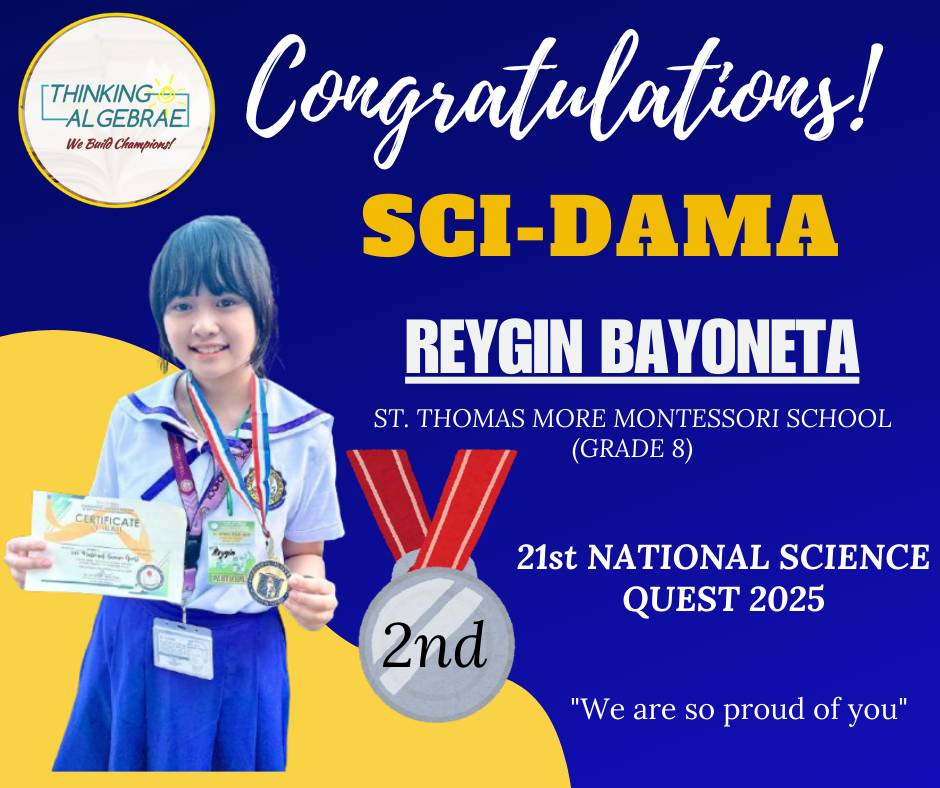 ThinkingAlgebrae - Well done, Reygin Bayoneta!🎉👏 Congratulations on ...