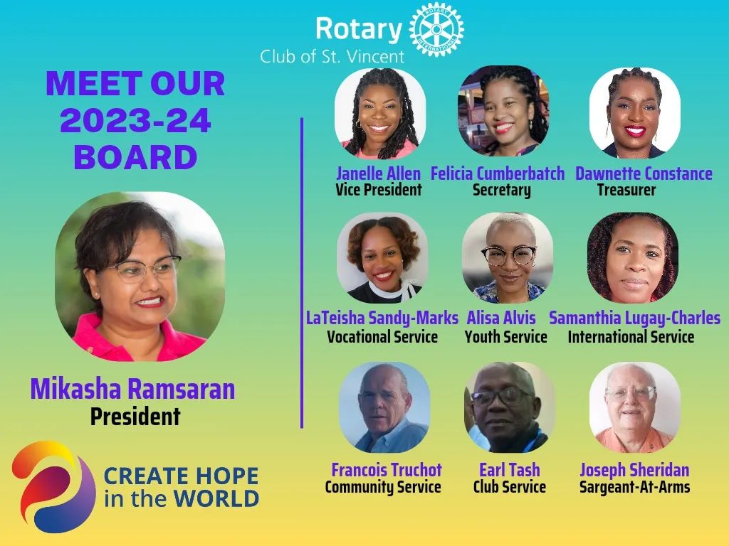 Meet our 2023-2024 Board of... - Rotary Club of St Vincent | Facebook