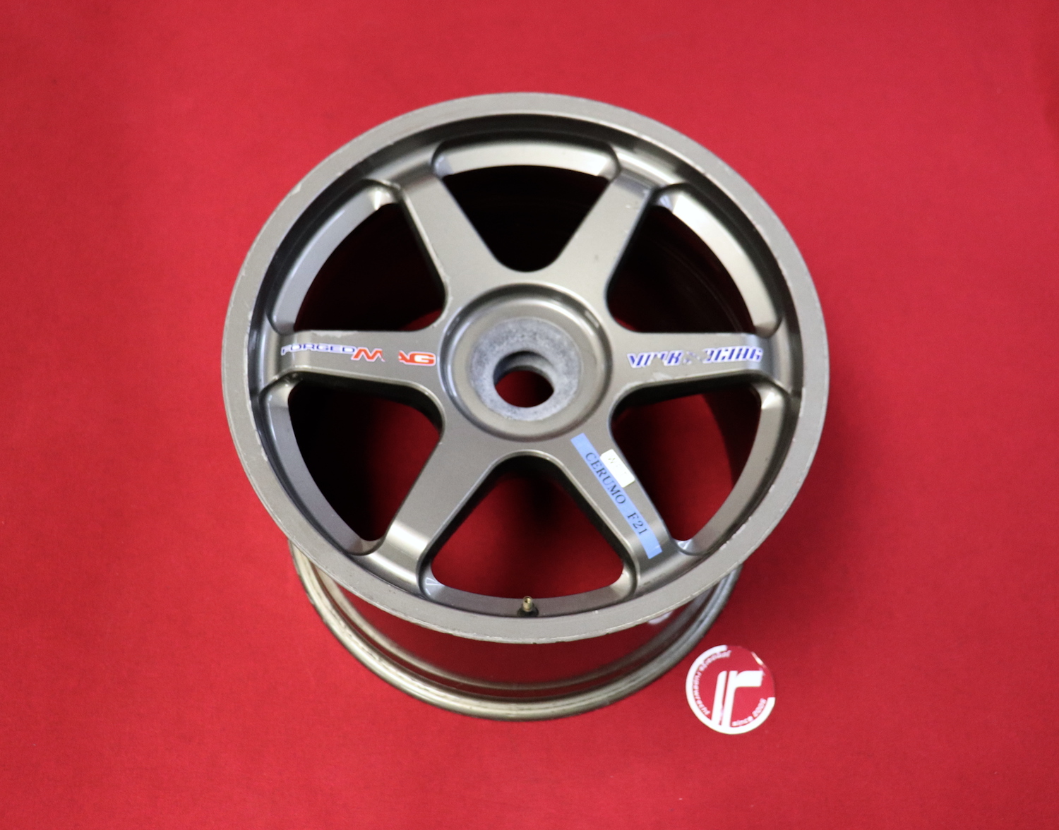 In stock: A single Volk Racing TE37 centrelock race wheel, made by