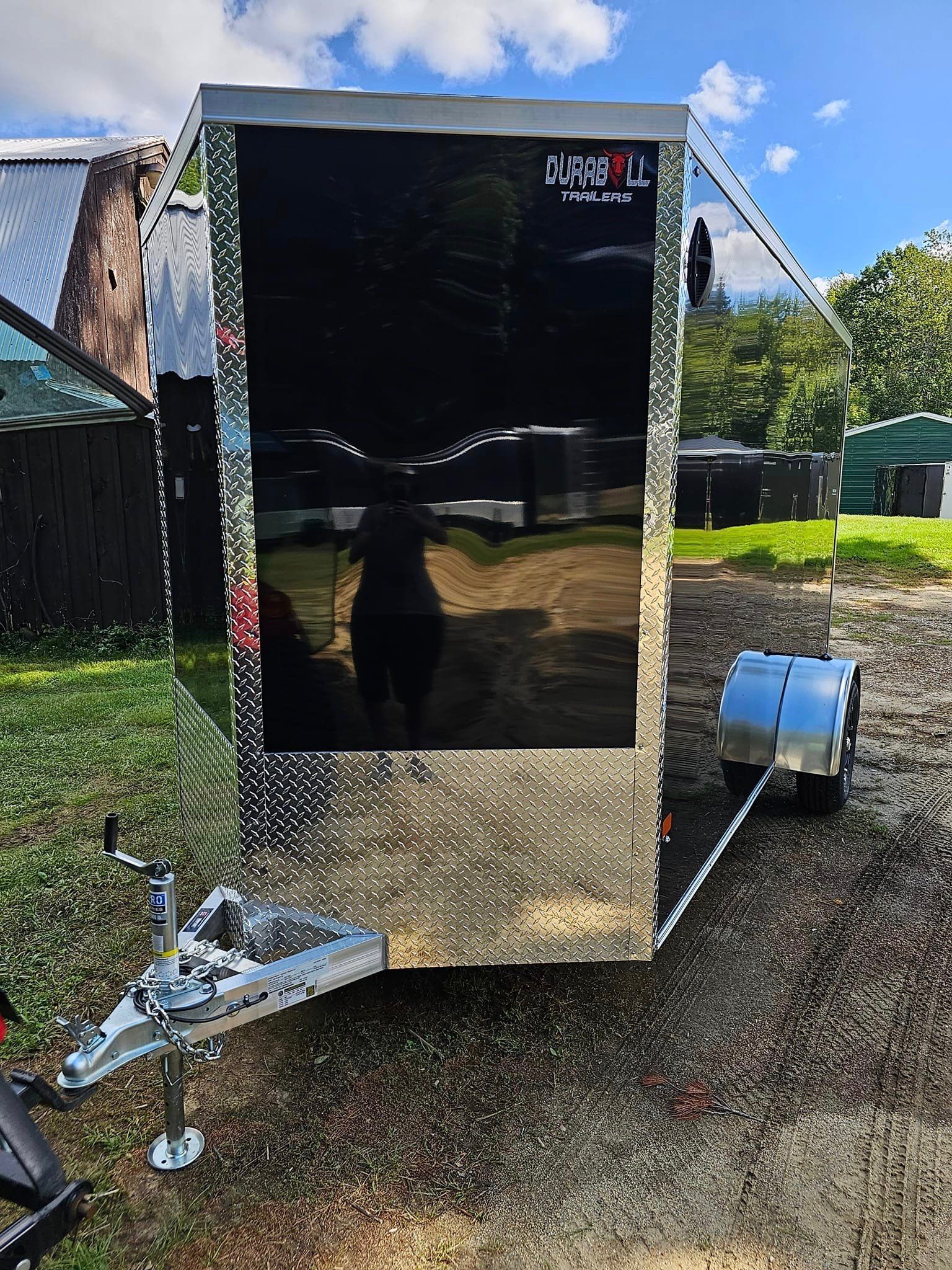2024 Durabull 6x12 aluminum enclosed cargo trailers rear ramp black ...