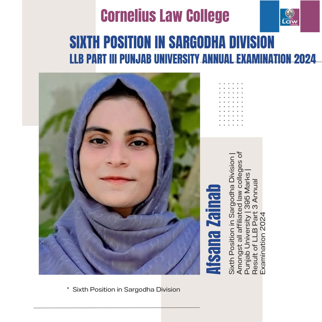 Cornelius Law College, Sargodha - Outstanding Result | LLB Part 2 ...