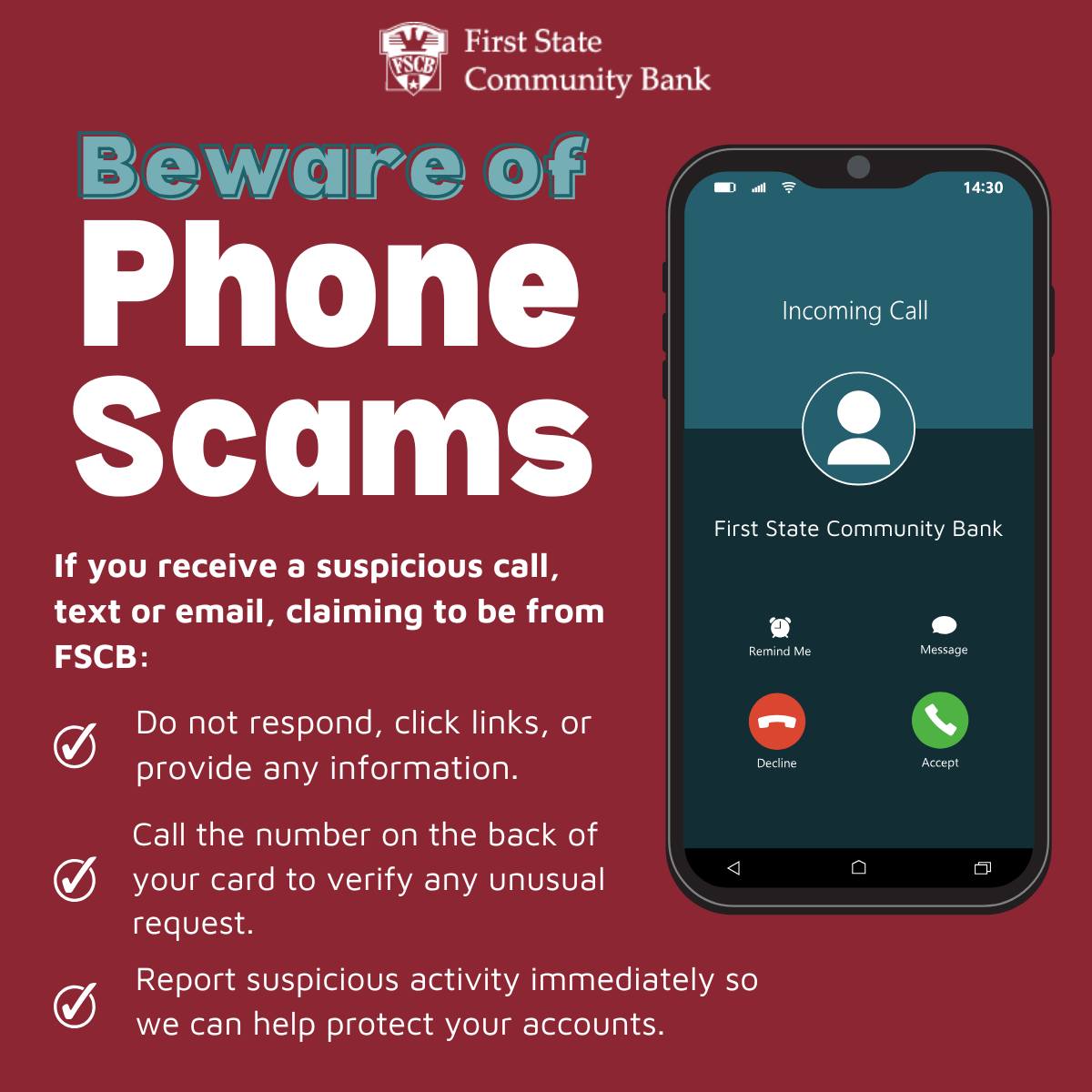 🌟 Your security is our... - First State Community Bank | Facebook