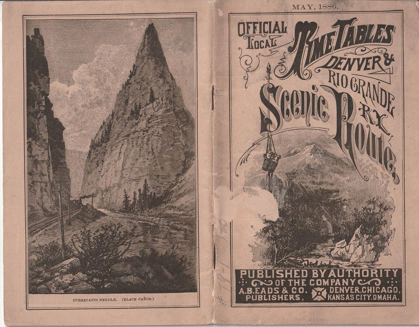 Tirage Photographique Albuminé Vintage (1898) - Black Canyon, Colorado - Currecanti Needle & Chemin De Fer