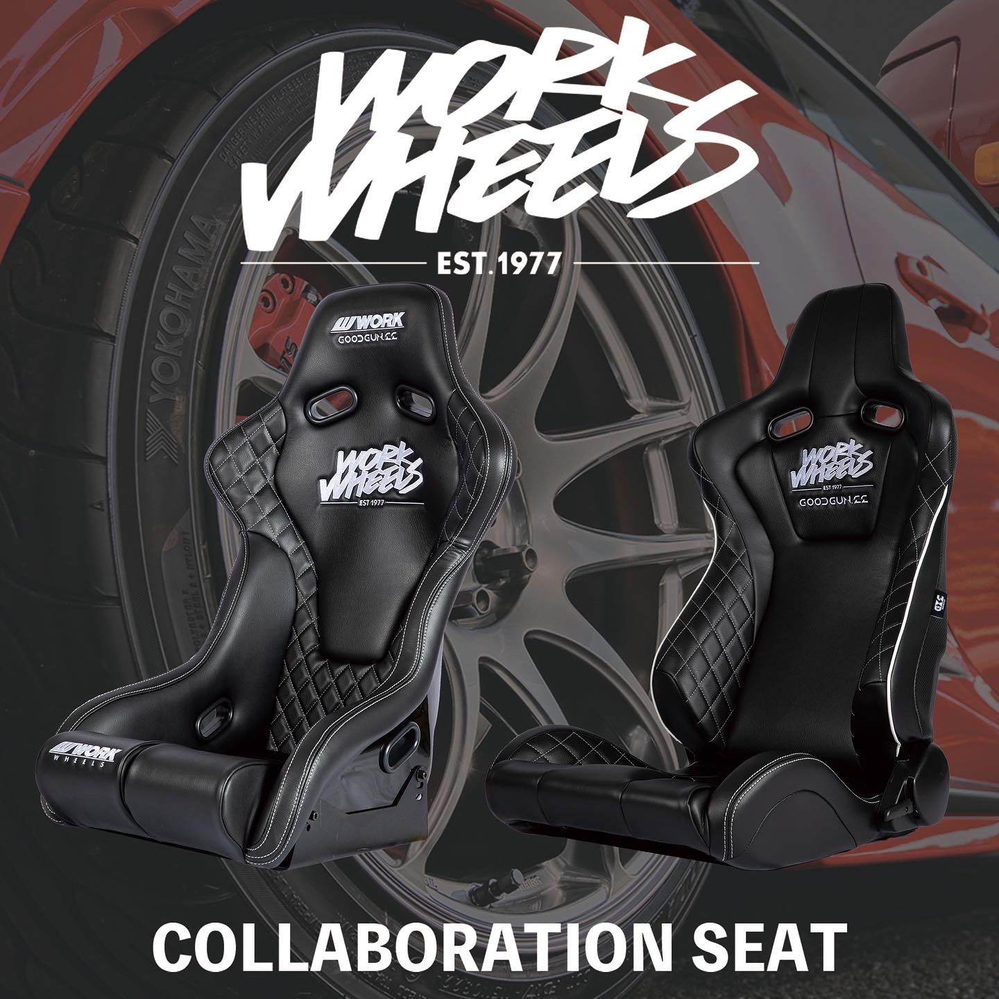 WORK WHEELS コラボシート 新しいシートは、フルバケットシートとセミ 