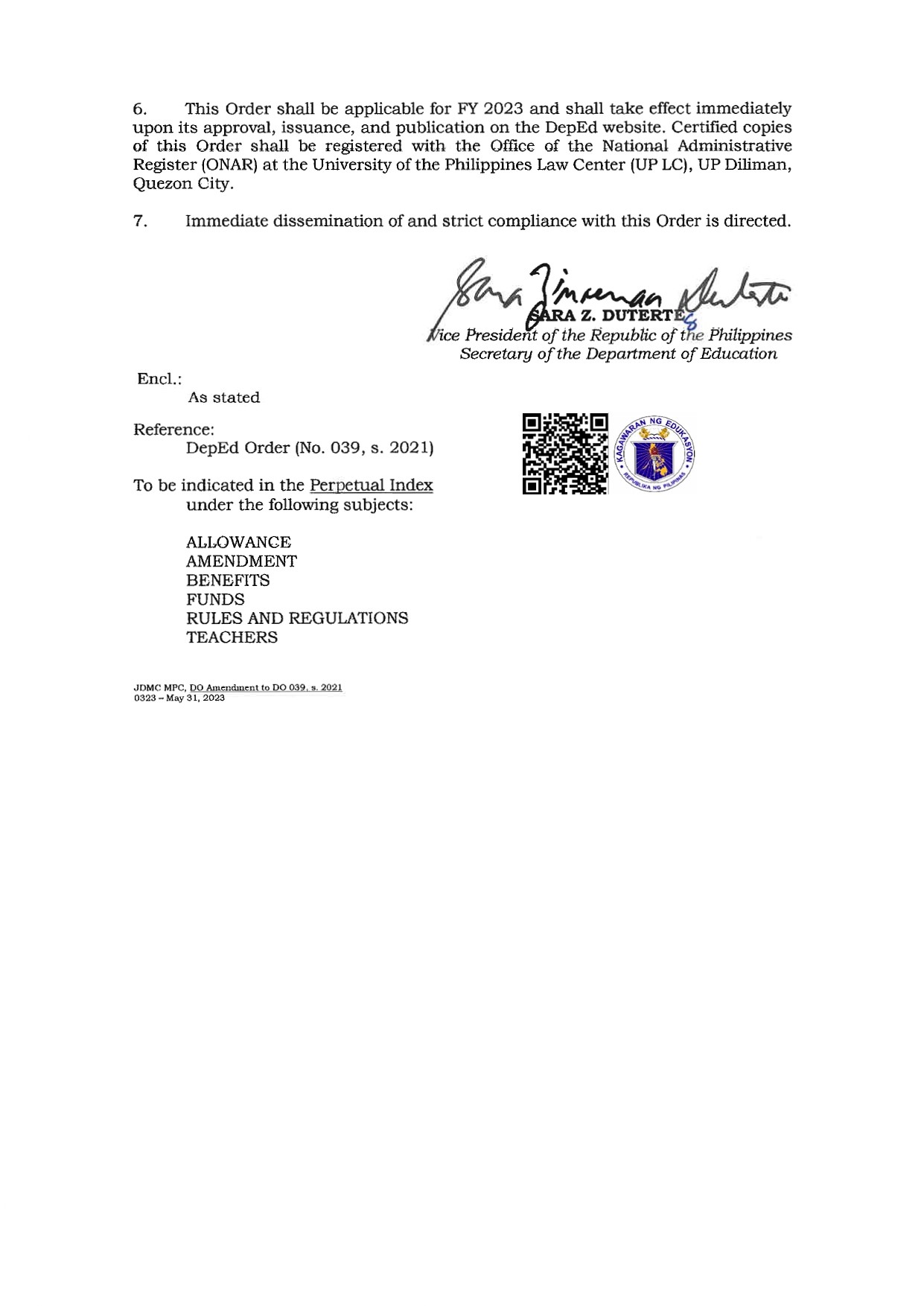 DepEd Order No. 17, s. 2023 –... - DepEd R-4A Calabarzon | Facebook
