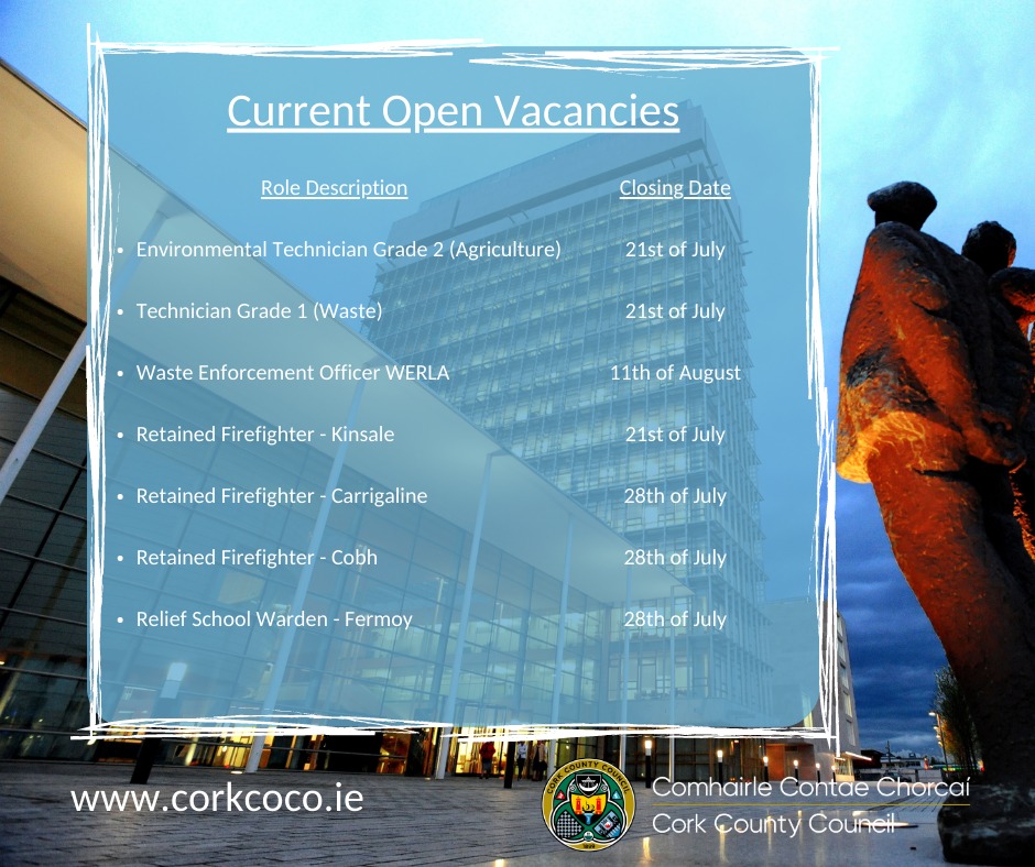 📢 Cork County Council are hiring!!... - Cork County Council | Facebook