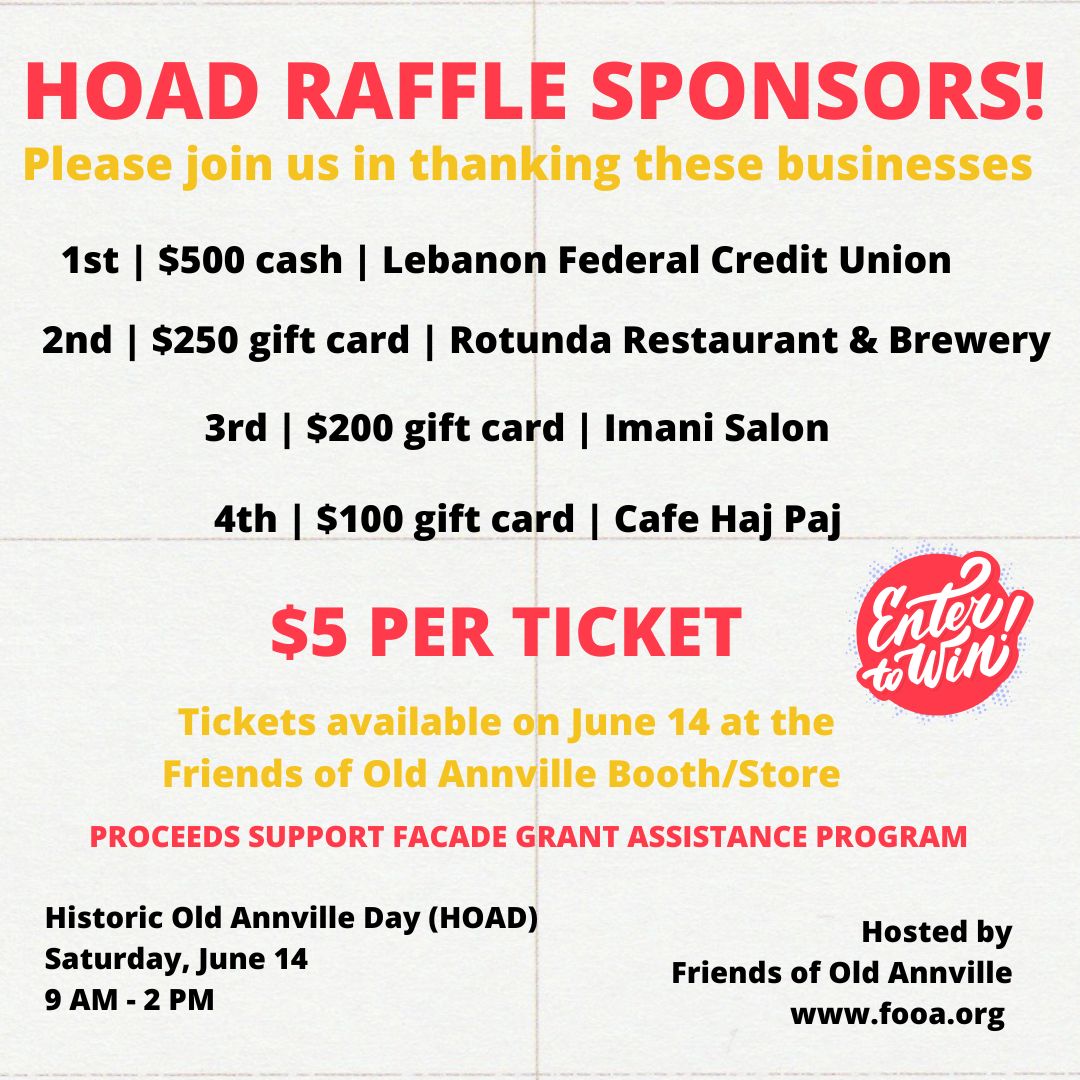 Friends - Be sure to thank our 2025 Historic Old Annville Day raffle ...