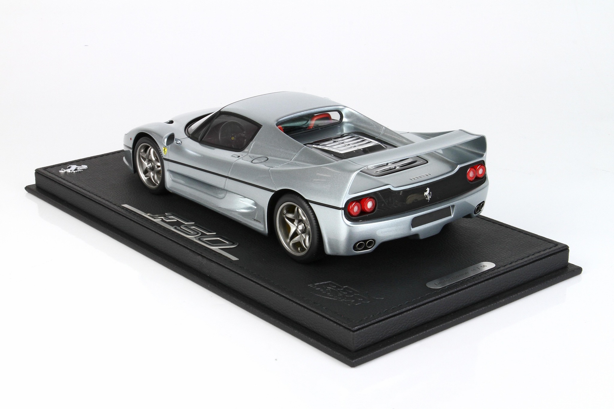 Ferrari F50 coupe 1995 scale model in metallic titanium gray