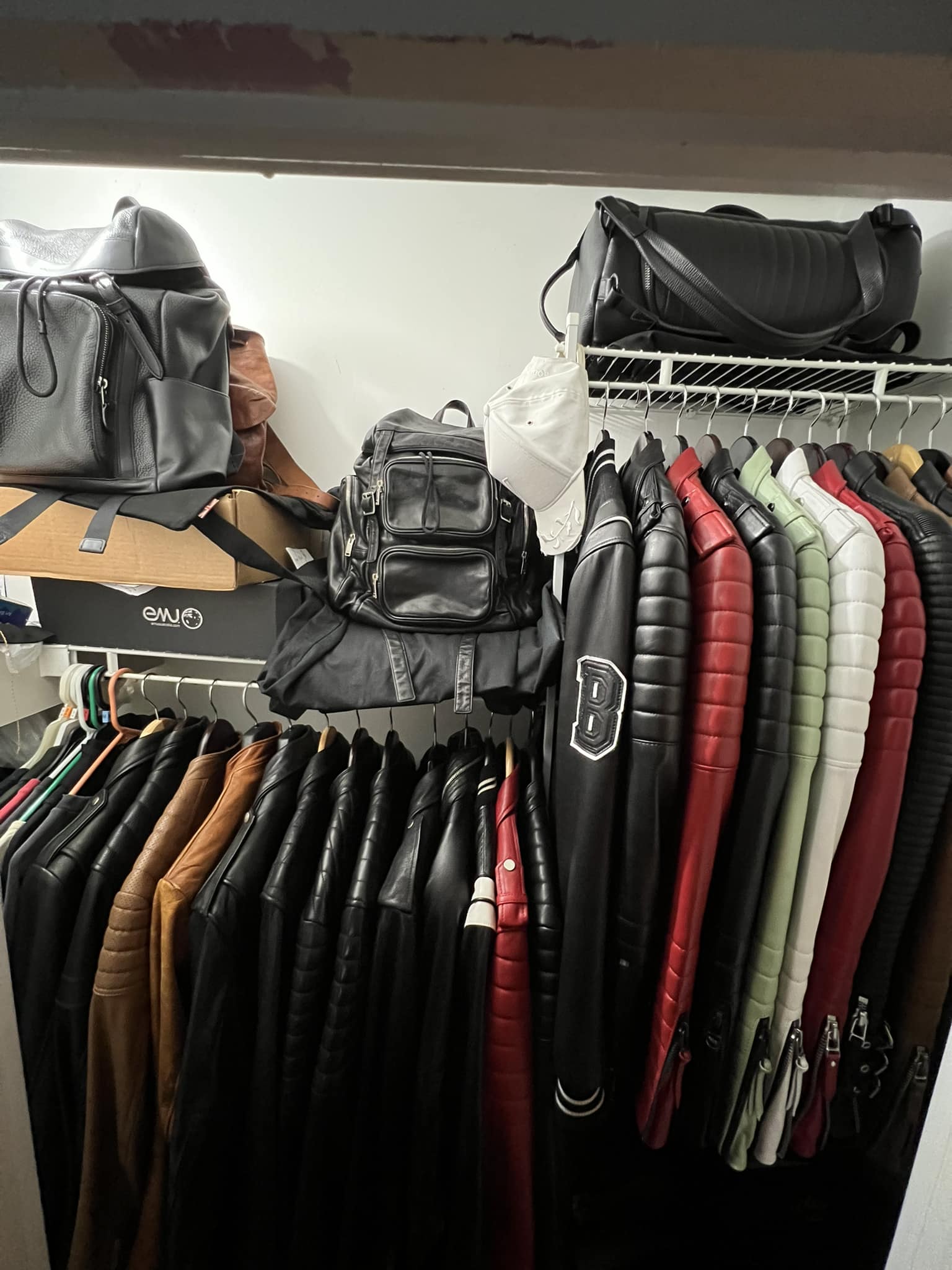 Luxury leather jacket collection featuring Schott and Saint Laurent