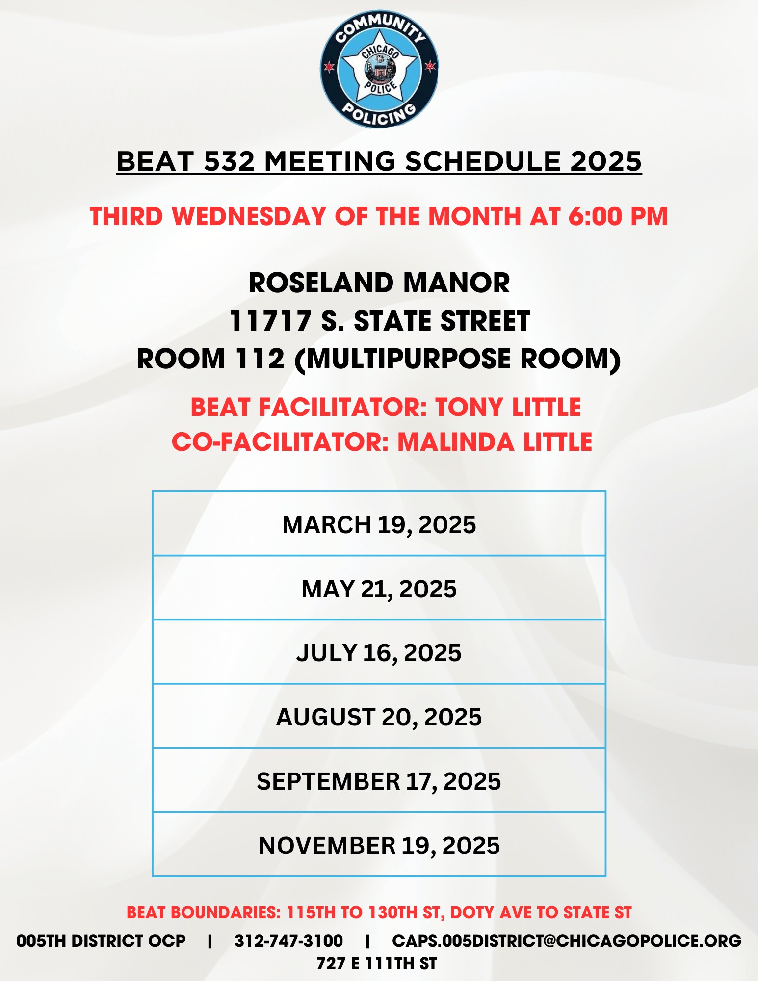 New Location! We're revving up for the... - 5th District CPD | Facebook
