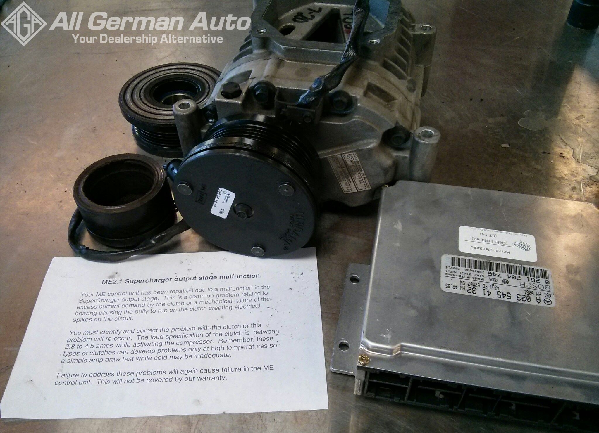 All German Auto - The ME control unit has been repaired...