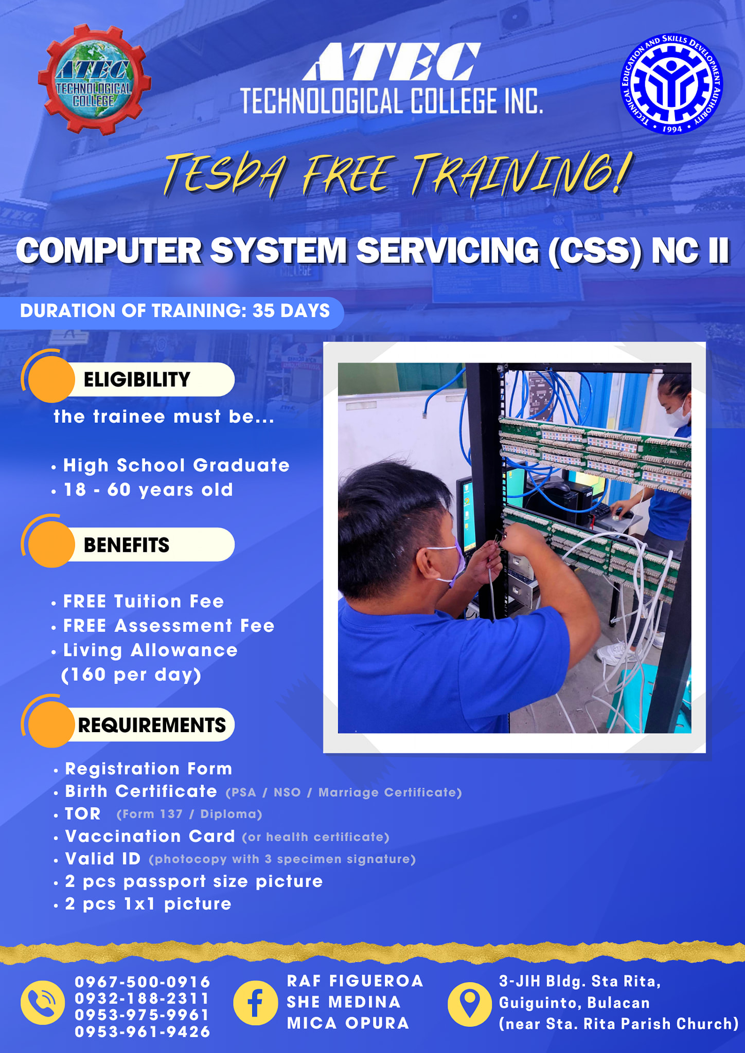TESDA TRAINING COURSES-BULACAN | ‼️FREE SKILLS TRAINING | Facebook