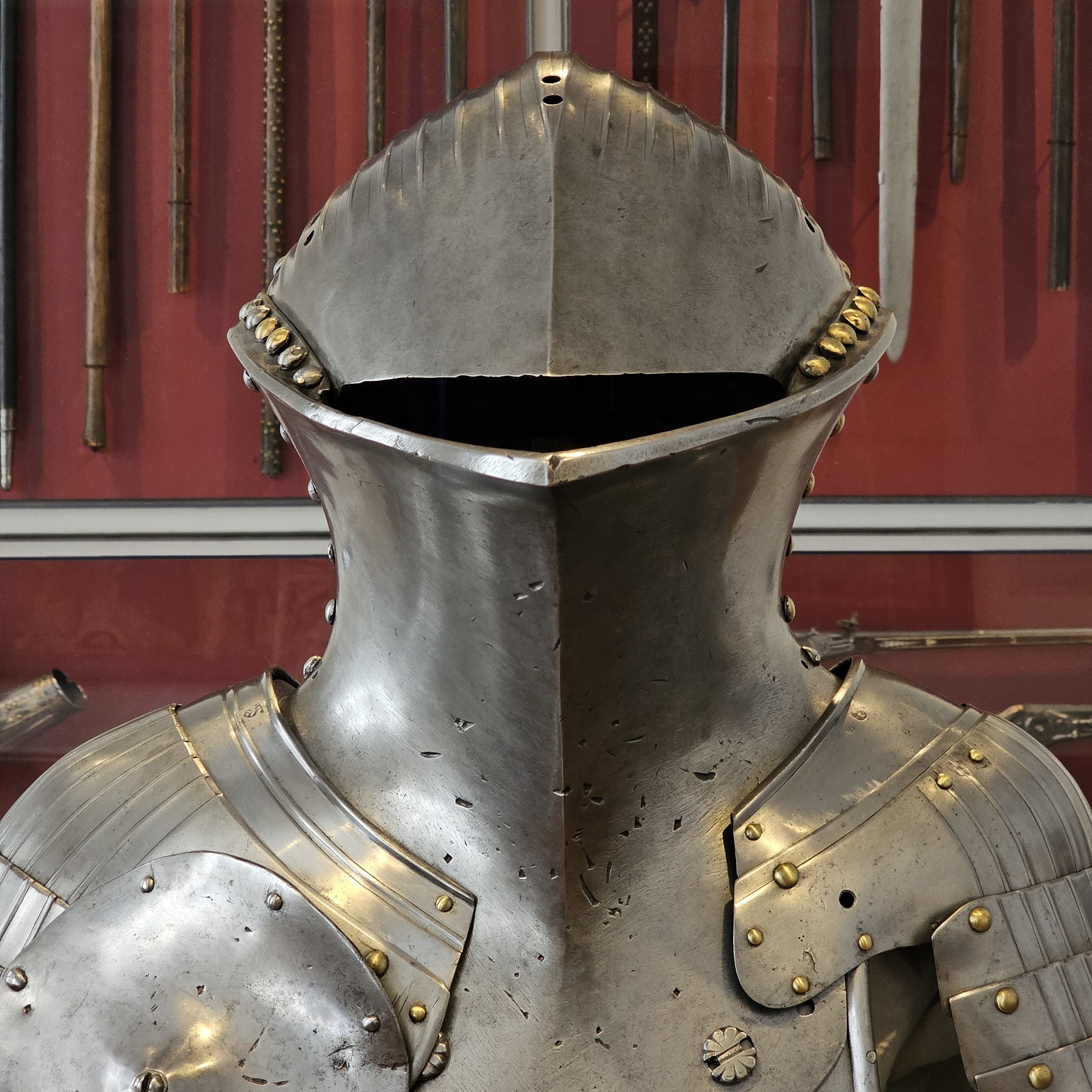 Worcester - Have you noticed the odd helmet on this suit of armor ...