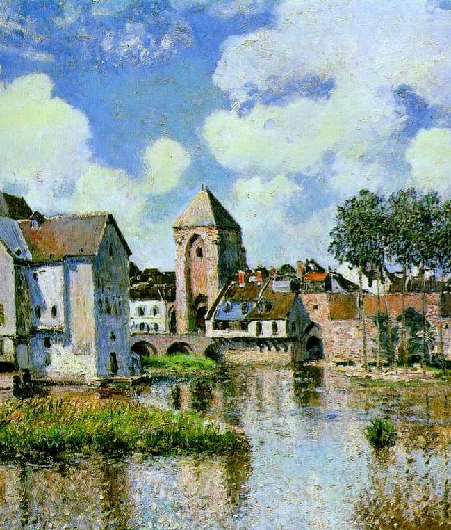 Alfred Sisley (1839-1899) L'allée des peupliers à Moret au bord du