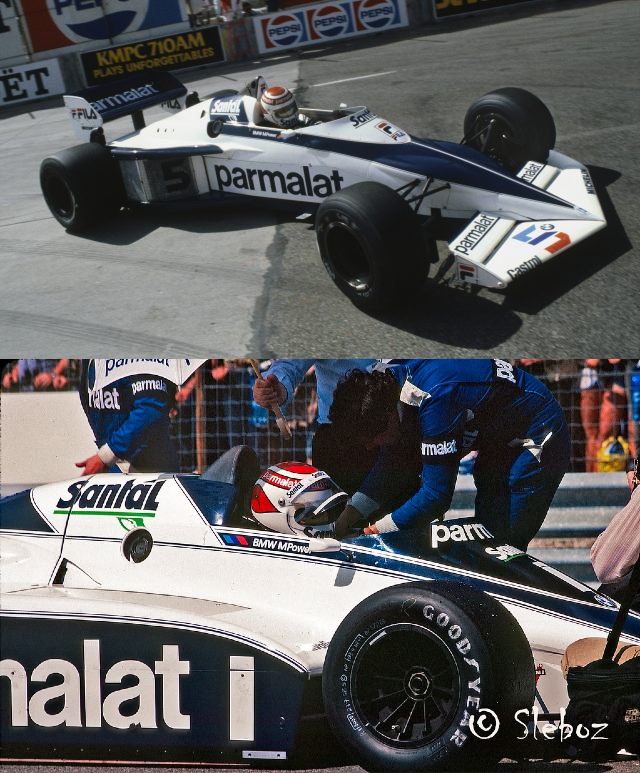 1983 Nelson Piquet at Brabham BT52 BMW turbo. + 1982 Nelson Piquet