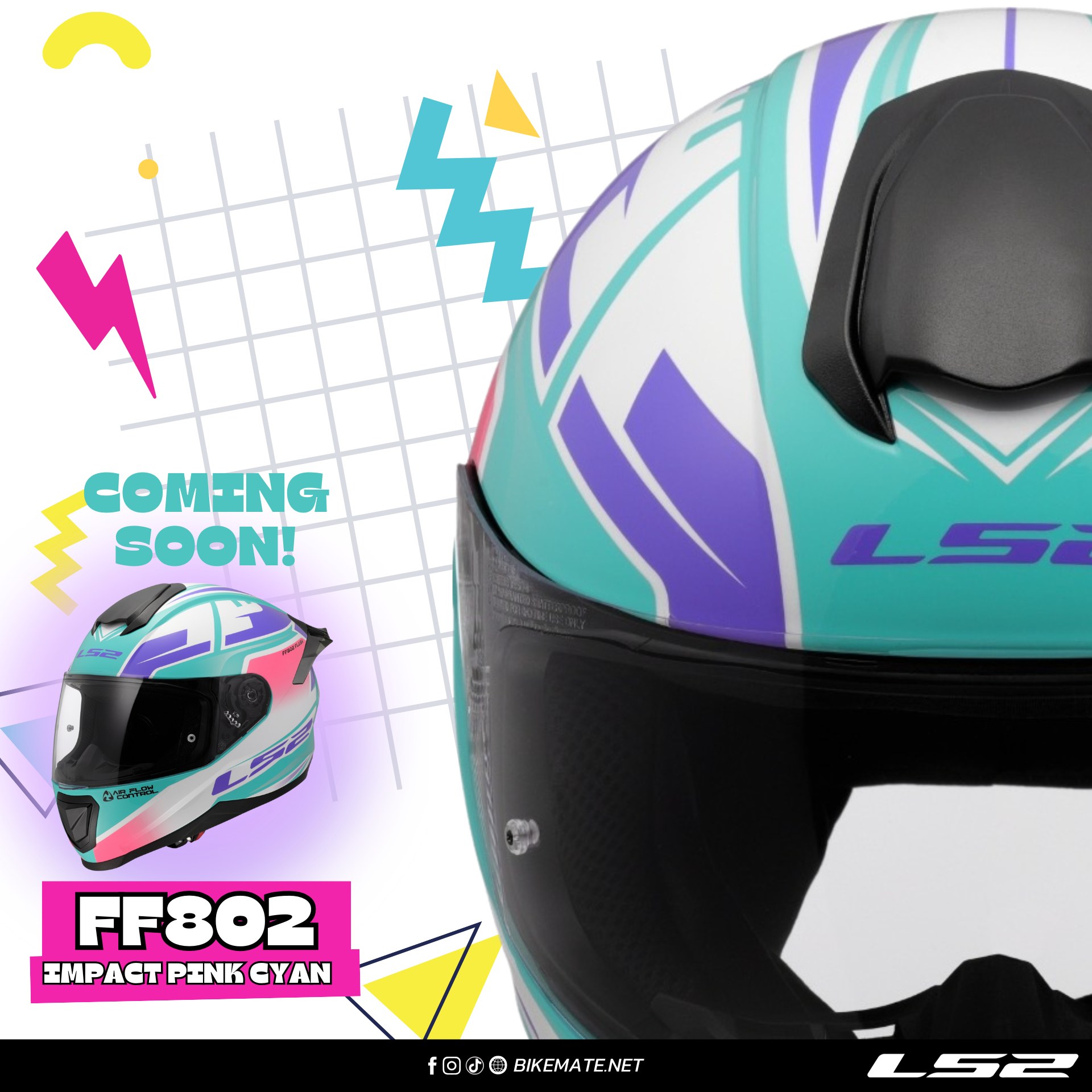 LS2 - 🎉 COMING SOON! LS2 FF802 ลายใหม่ Impact Pink Cyan เตรียมพบกับ ...