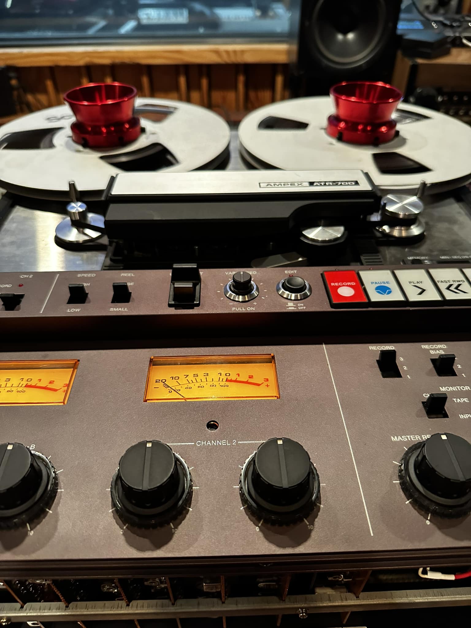 Ampex ATR-700 open reel tape deck.