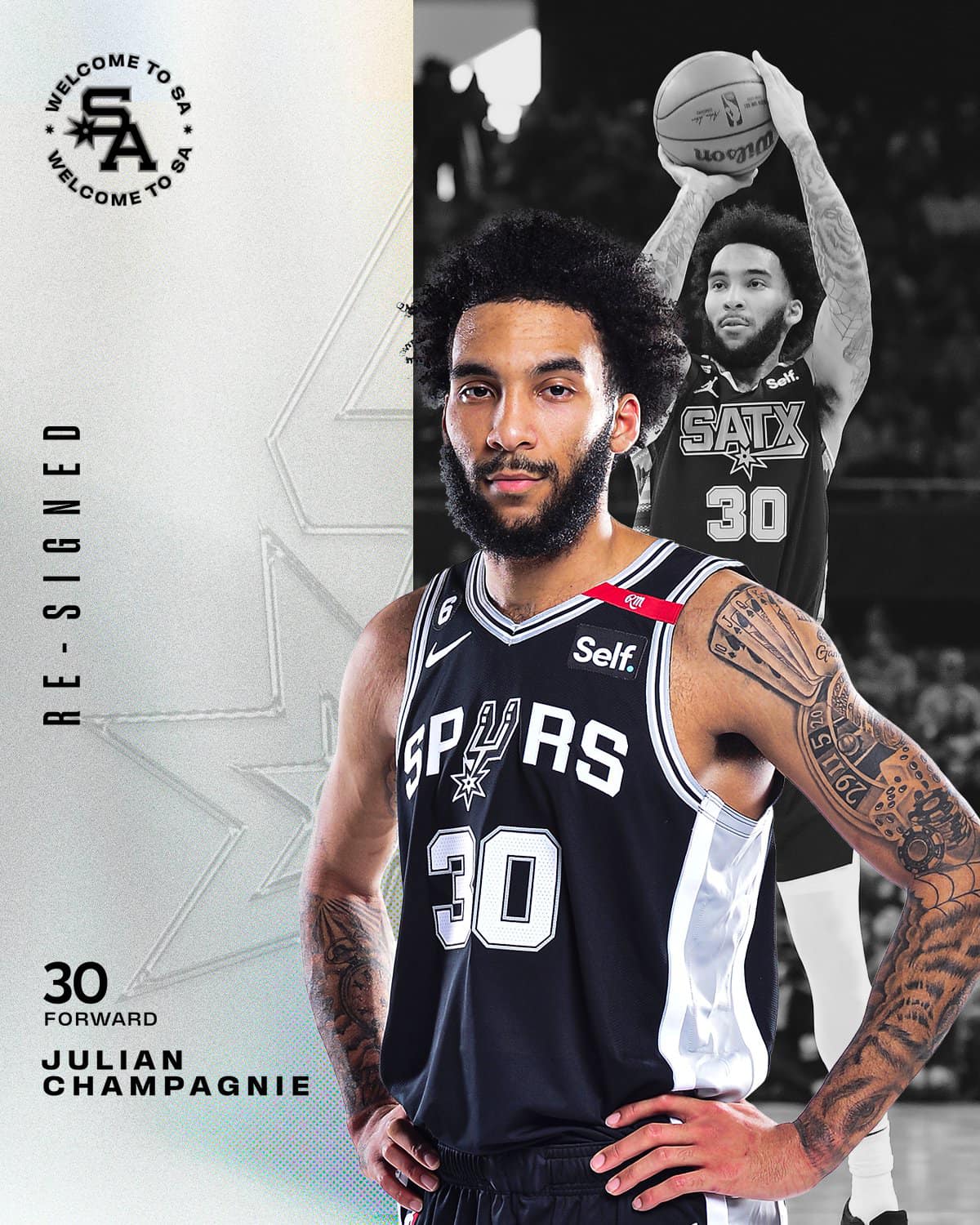 ?OFFICIAL: The Spurs have re-signed Julian Champagnie!