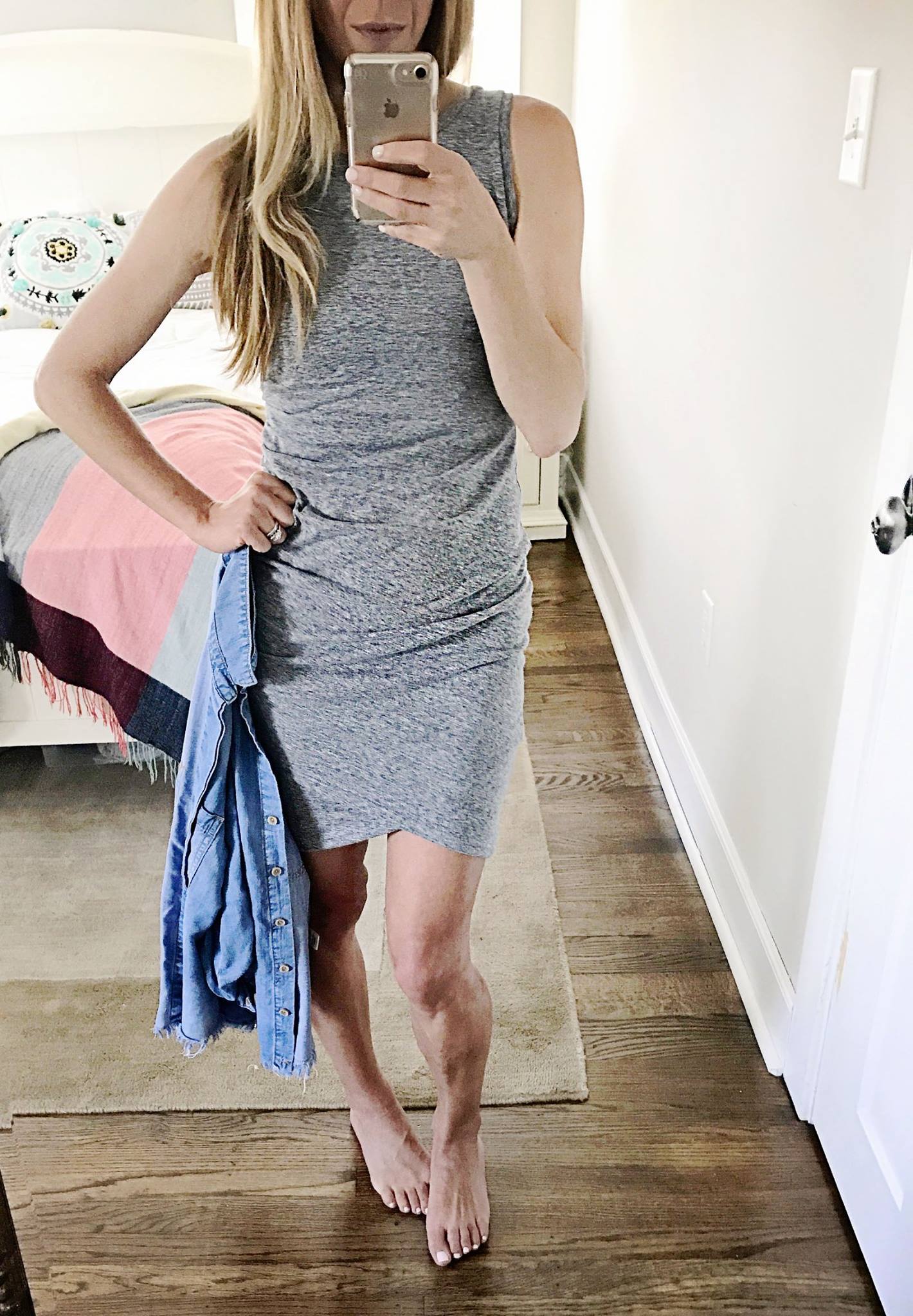 Easy summer #ootd. A tank dress layered with a chambray button-down (because a/c and I have a love/hate relationship) and was just restocked! Plus A few other favorite tank dresses: #aff links