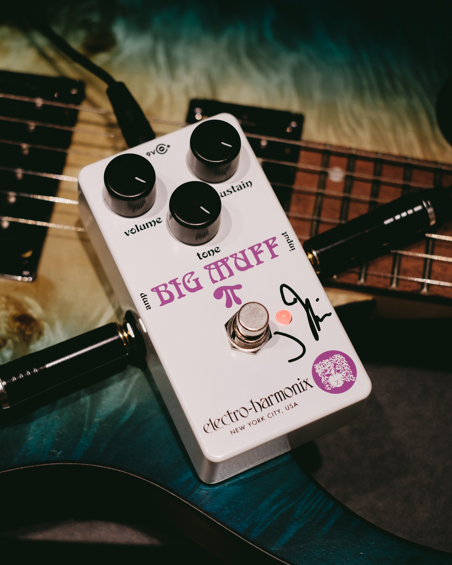 Violet Ram's Head Big Muff clone pedal
