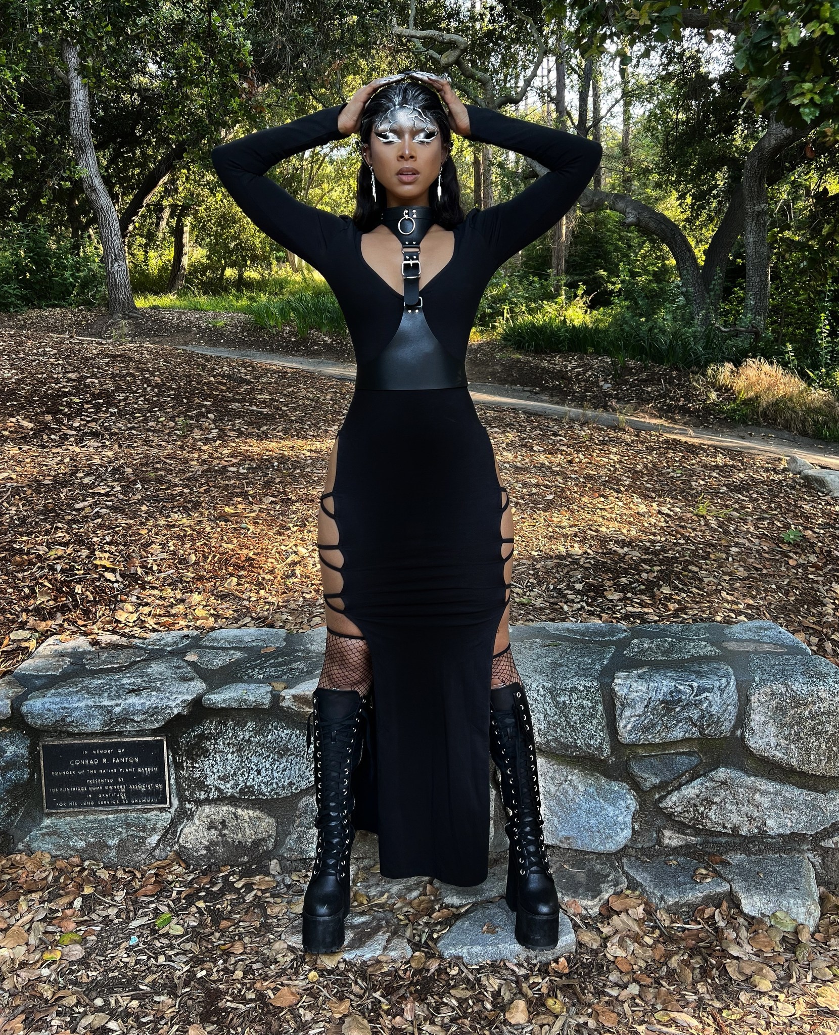 Barbed Corset Dress + Dark Matter Boots + Rebellion Jumper = the 