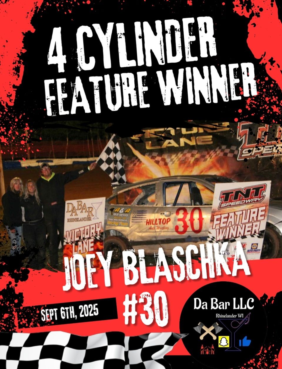 TNT - 🏁 4 CYLINDER FEATURE WINNER 🏁 CONGRATULATIONS JOEY BLASCHKA Heat ...