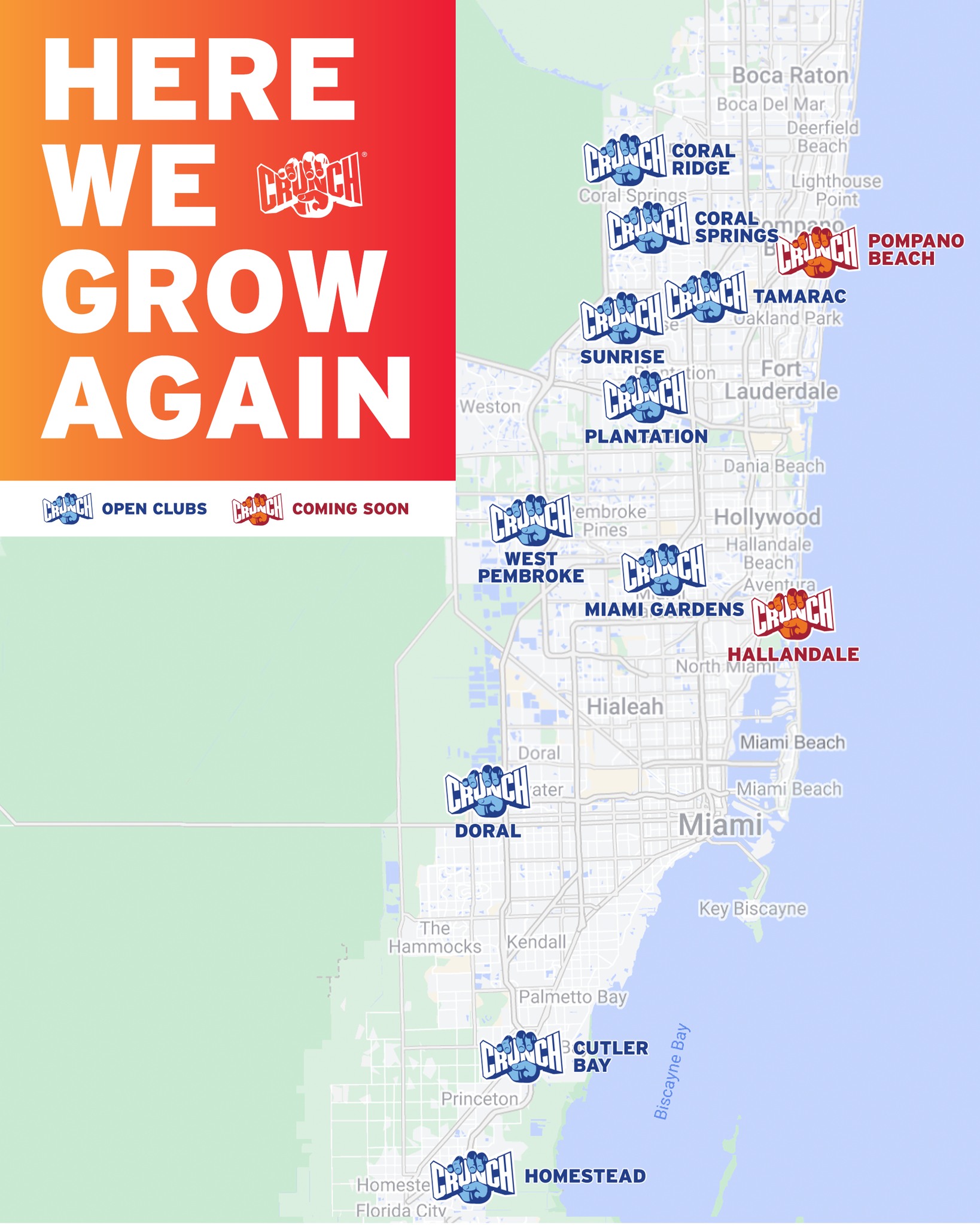 Crunch - Here We Grow Again, Miami! 🎉 Two new Crunch Fitness locations ...