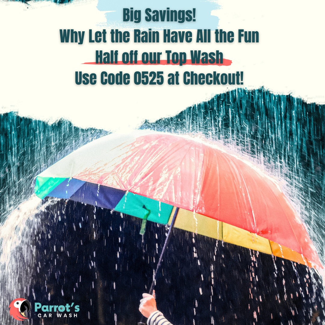 Parrot's - Rain, Rain, Go Away! Half Off our Top Wash until the end of ...