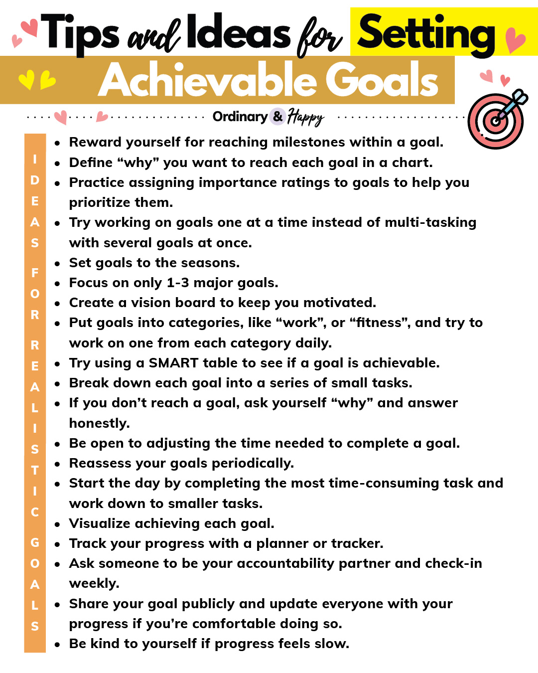 Ordinary - It’s great to set goals. We all need goals in life to give ...