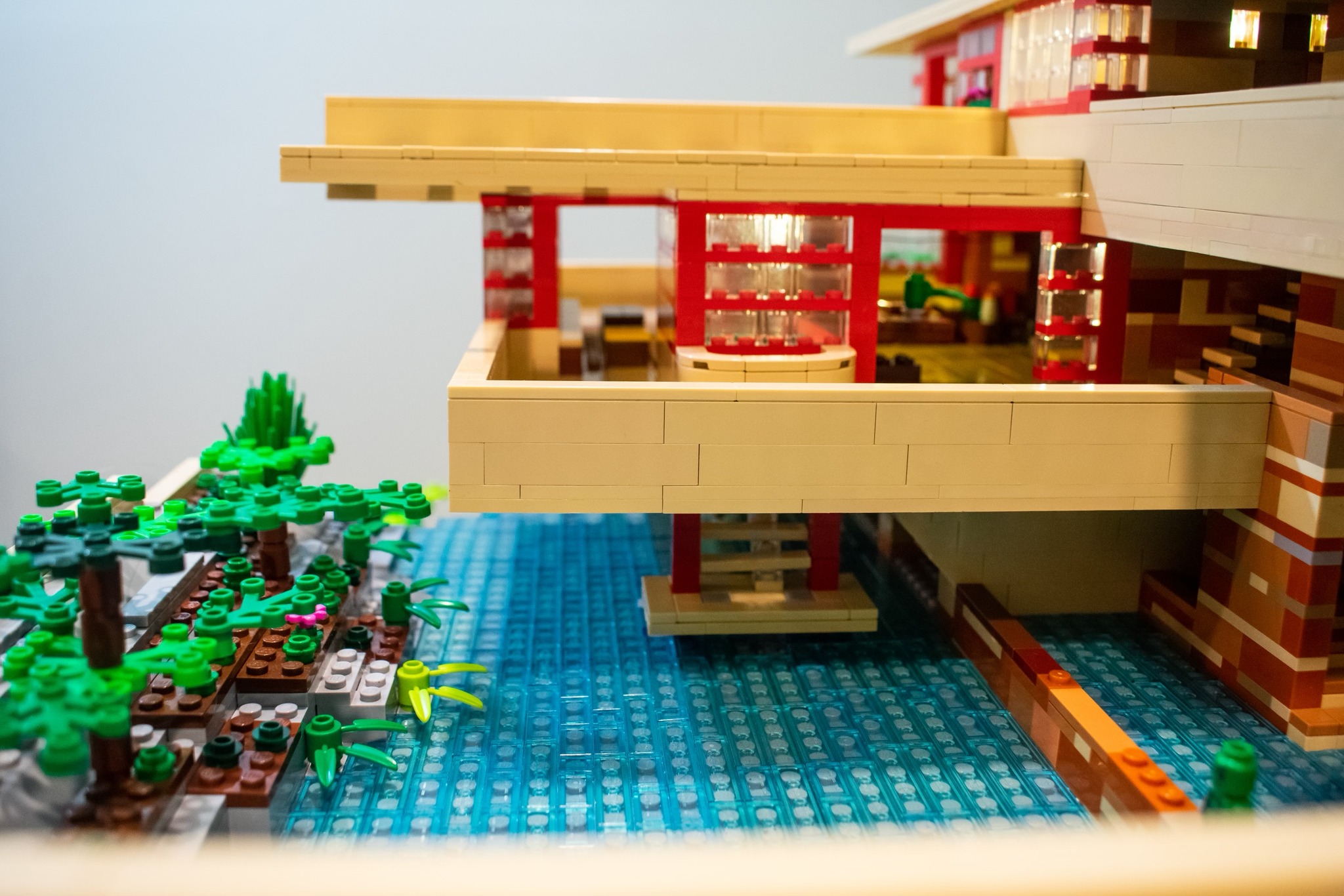 Lego Fallingwater model inspired by Frank Lloyd Wright