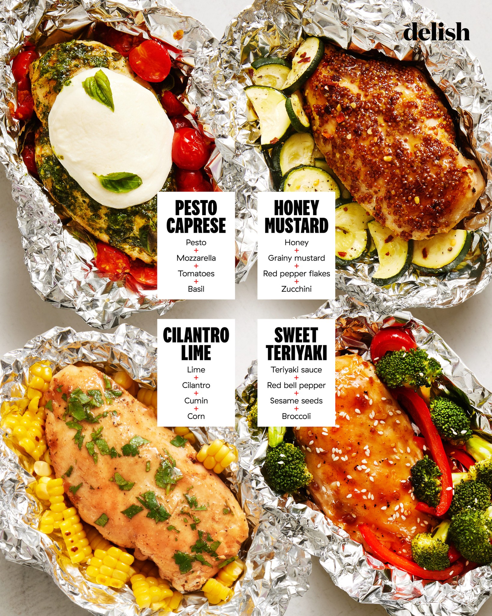 Delish - When in doubt, foil packs! #Summer dinner should be