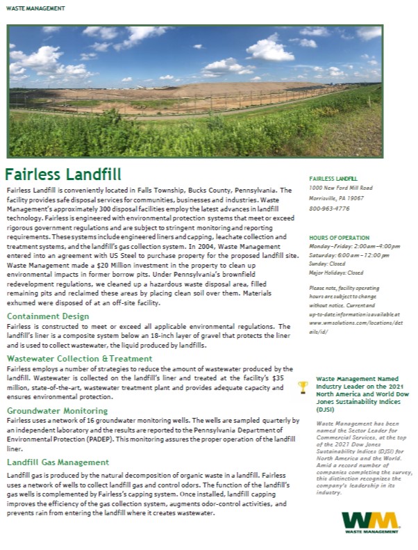 Looking for more information about our... - Fairless Landfill | Facebook